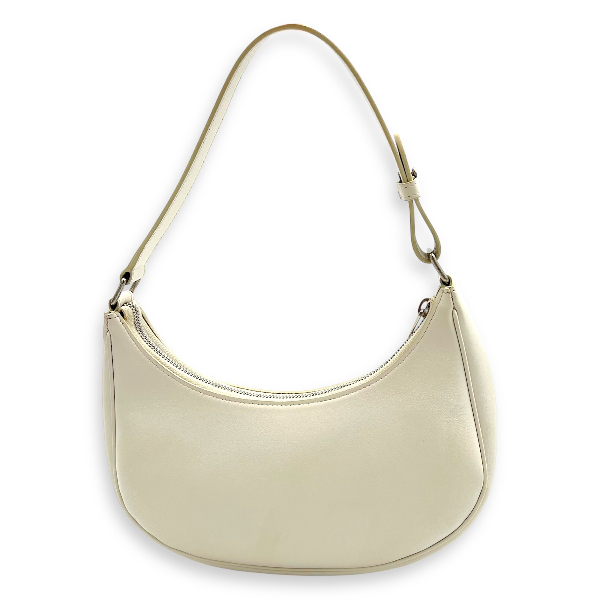 Ava Shoulder Bag White in Calfskin, Silver hardware - Image 3