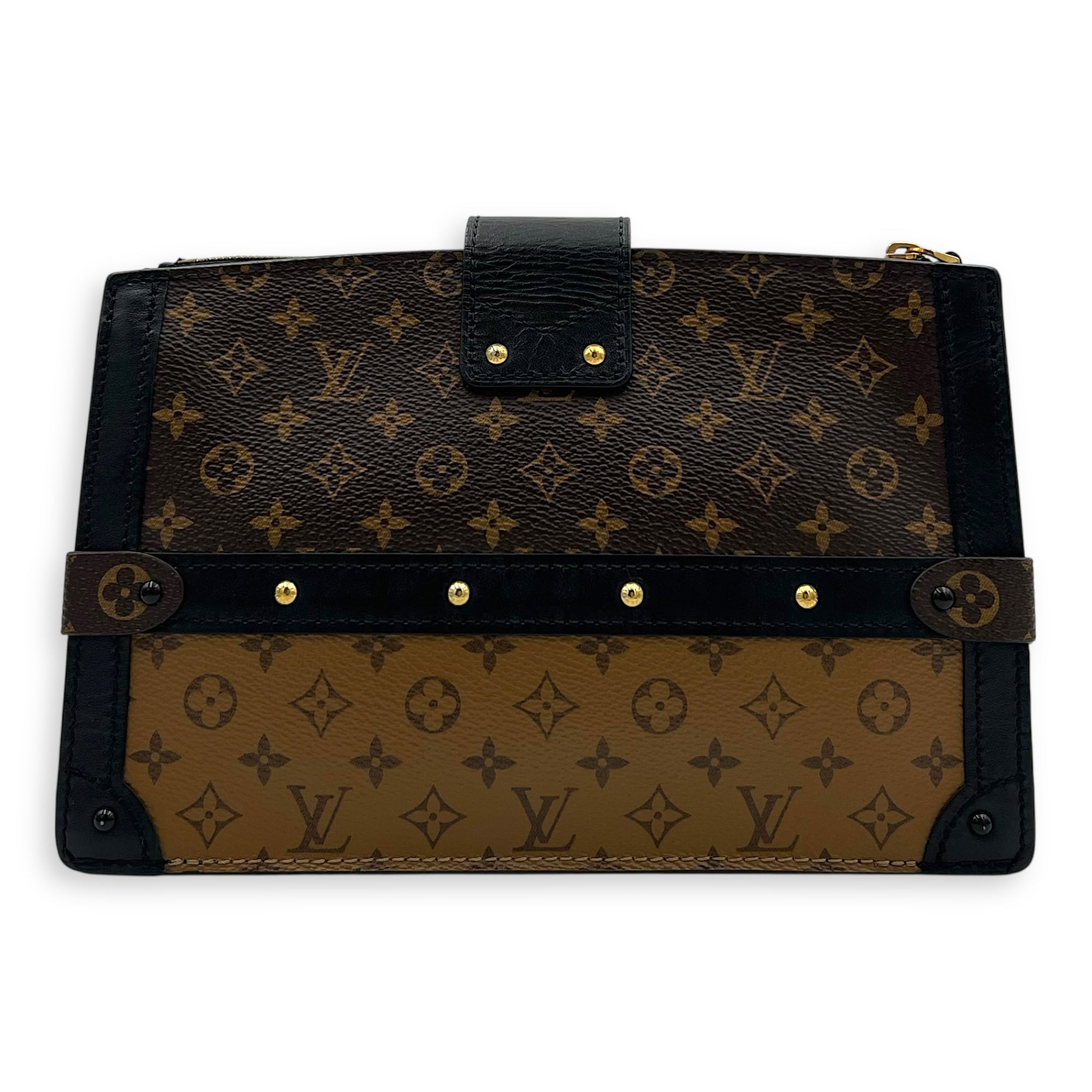 Trunk Trunk Clutch 2 Way Brown in Monogram Coated Canvas, Gold hardware - Image 3