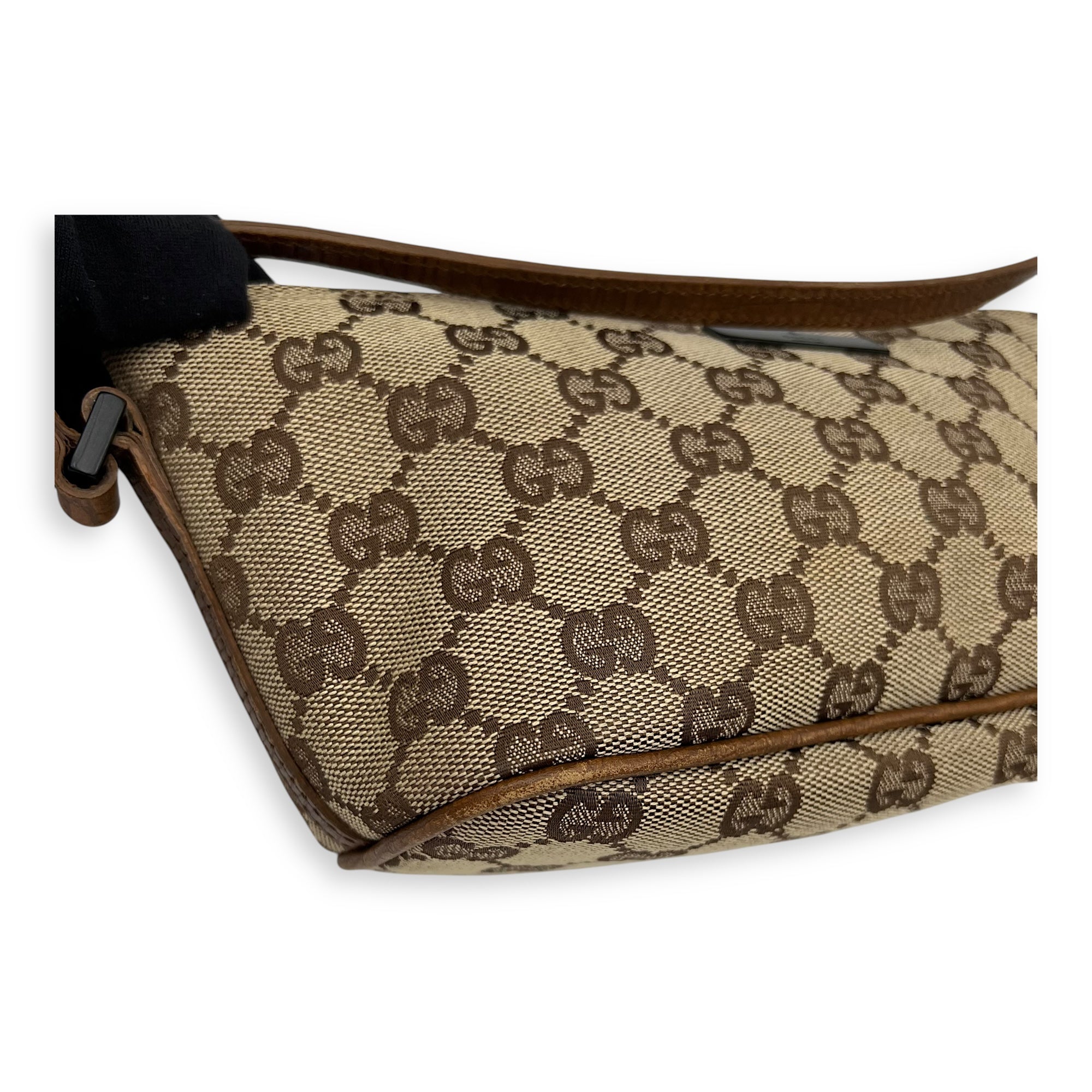 Boat Pochette Top Handle Bag Brown in Canvas, Gold hardware - Image 9