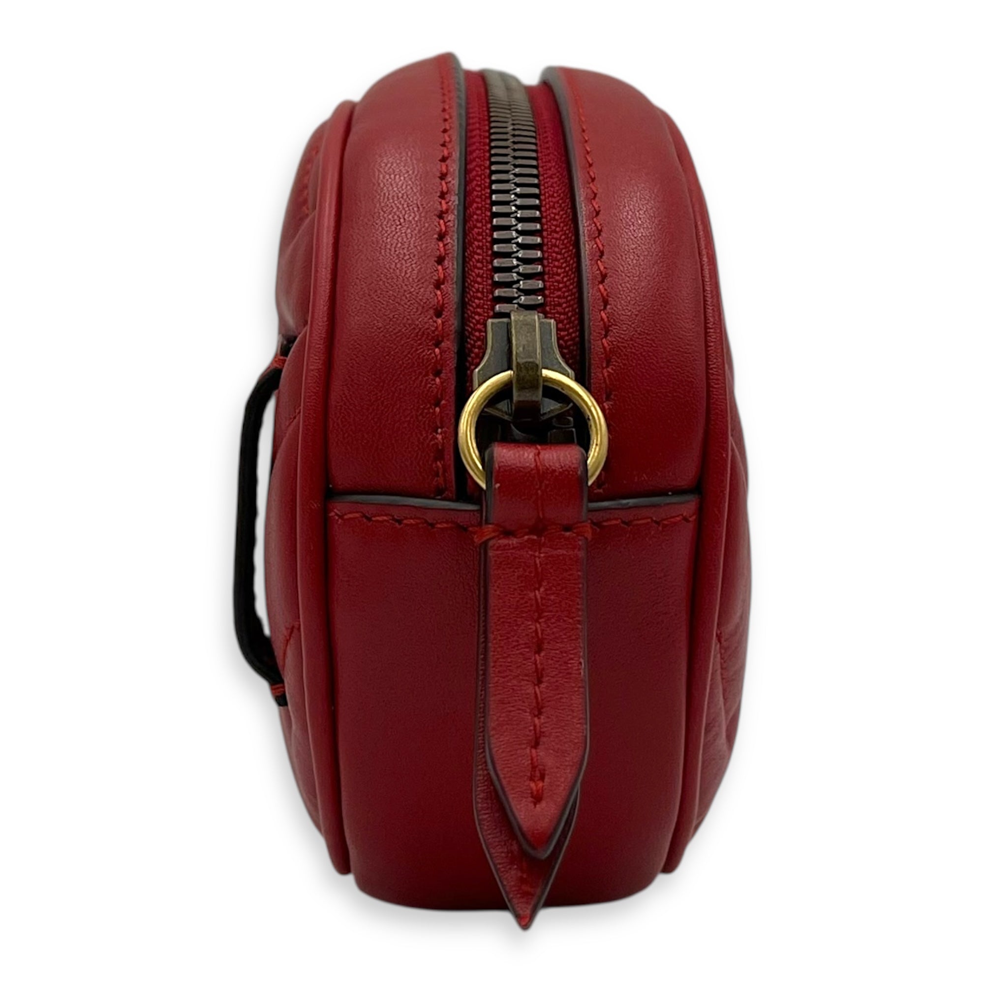 GG Marmont 85cm Red Belt Bag in Calfskin, Gold hardware - Image 4
