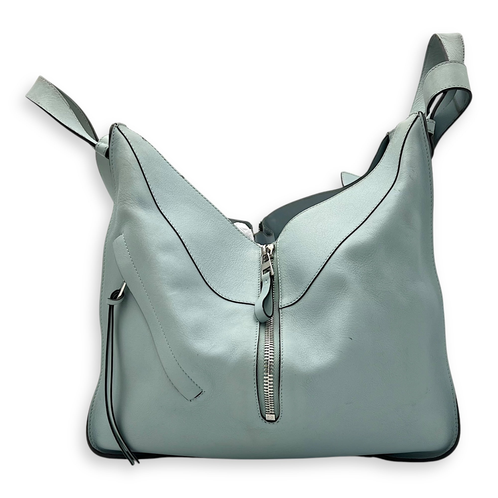 Hammock Medium Blue Top Handle Bag in Calfskin, Silver hardware - Image 5