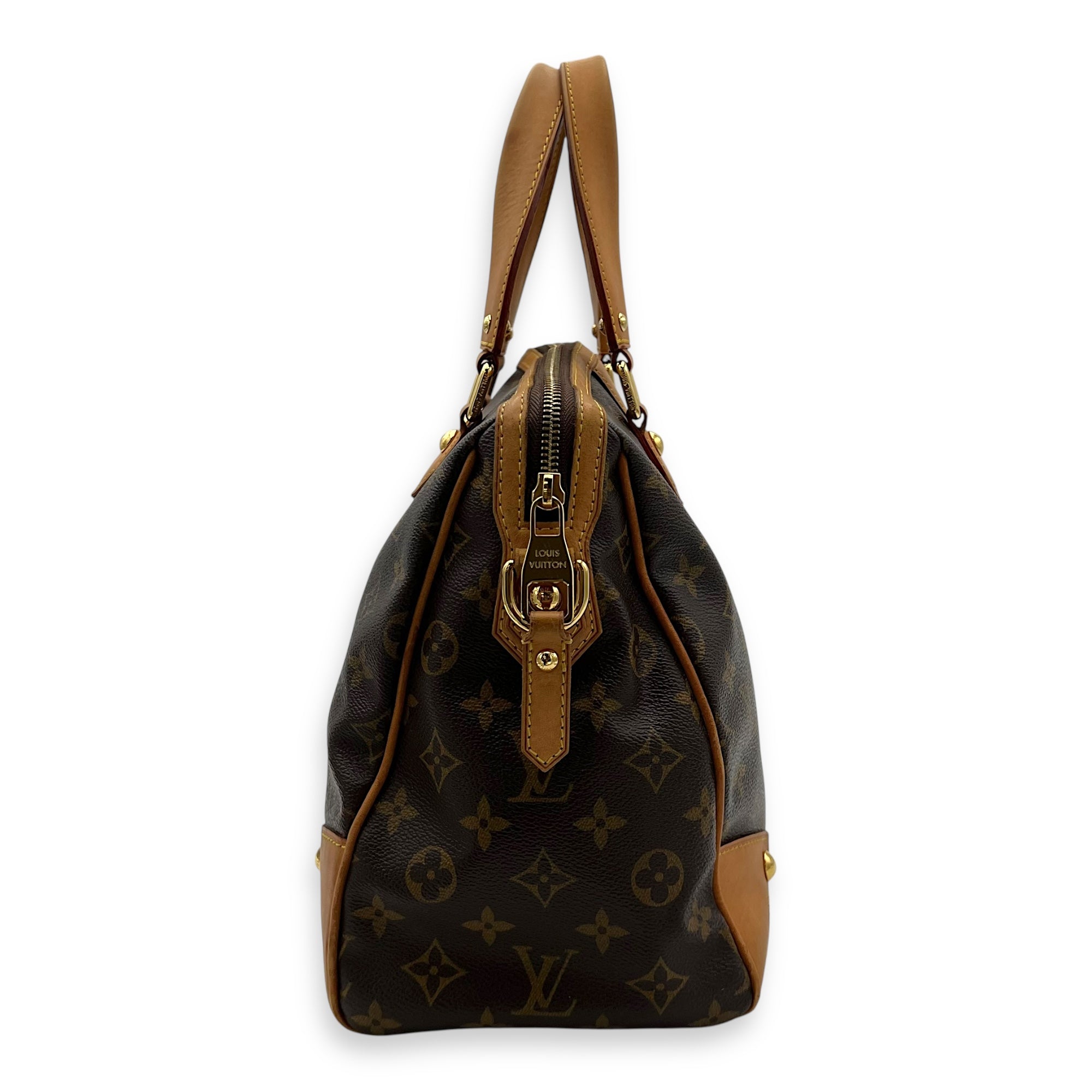 Estrella Top Handle Bag Brown in Monogram Coated Canvas, Gold hardware - Image 5