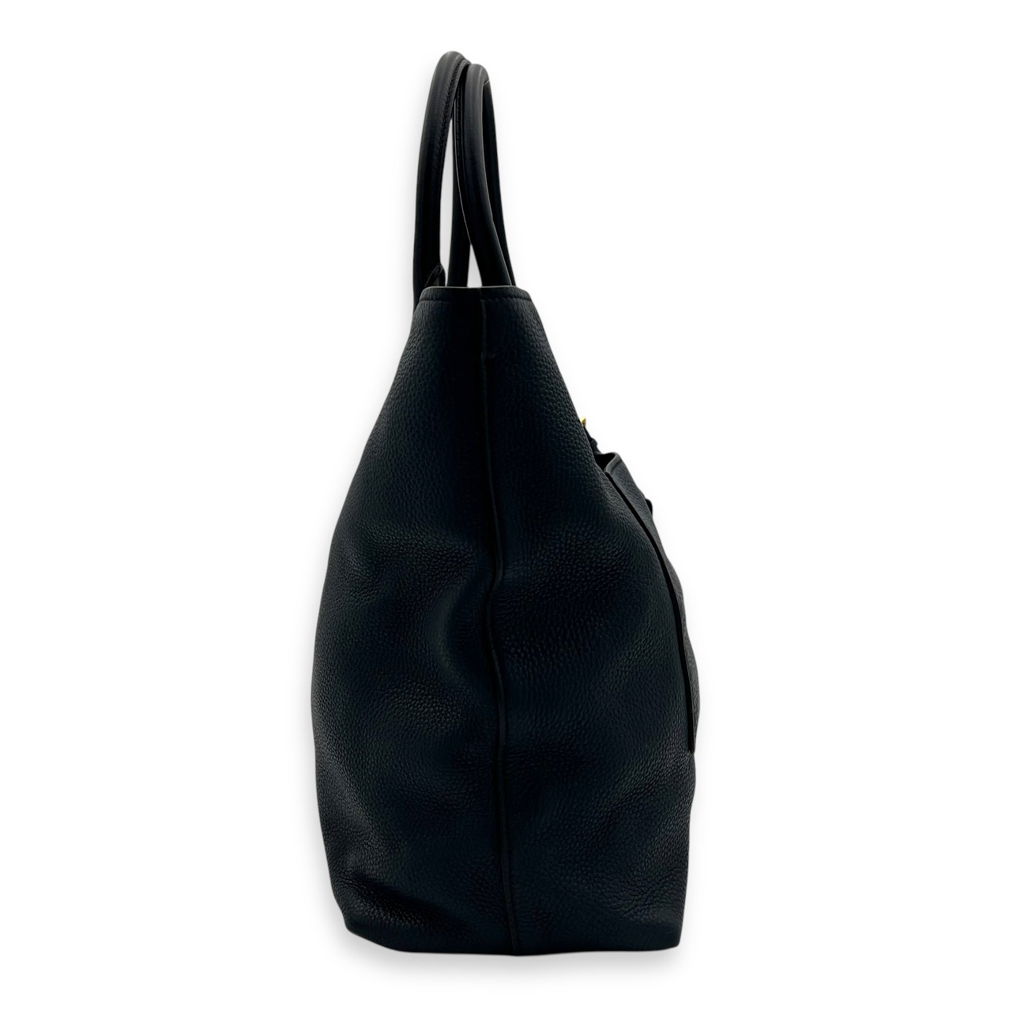 2 way bag Top Handle Bag Blue in Calfskin, Gold hardware - Image 5