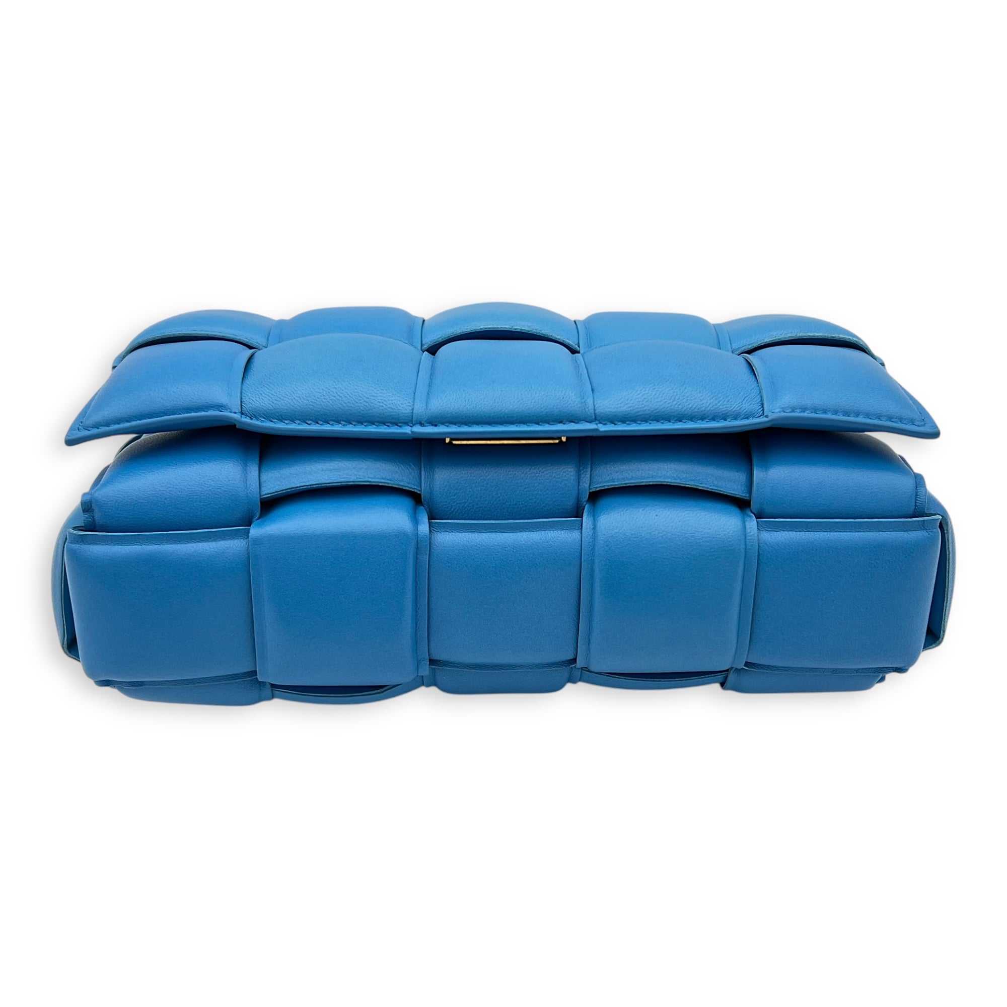 Cassette Crossbody Bag Blue in Lambskin, Gold hardware - Image 6