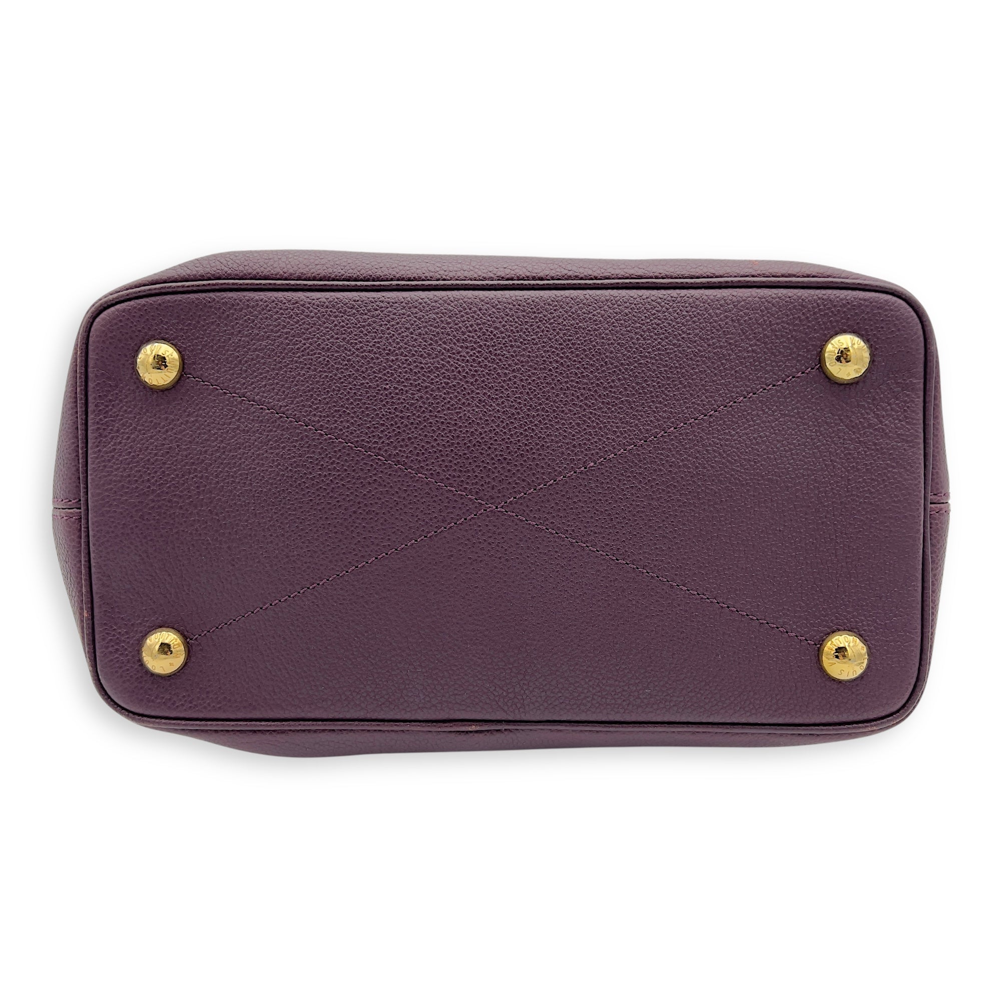 Citadine Tote Bag PM Purple in Empreinte Leather, Gold hardware - Image 4
