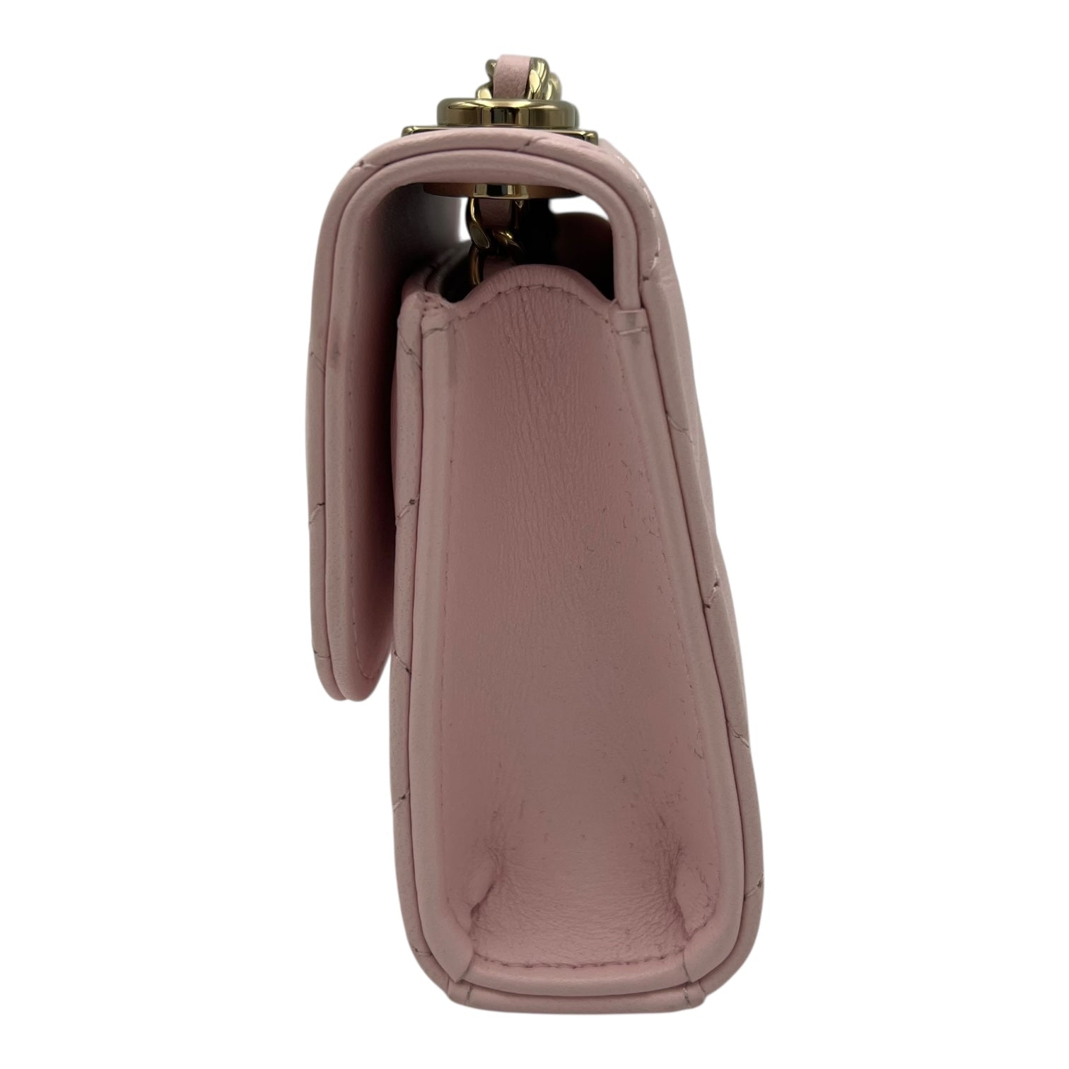 Trendy CC Wallet On Chain Pink in Lambskin, Gold hardware - Image 5