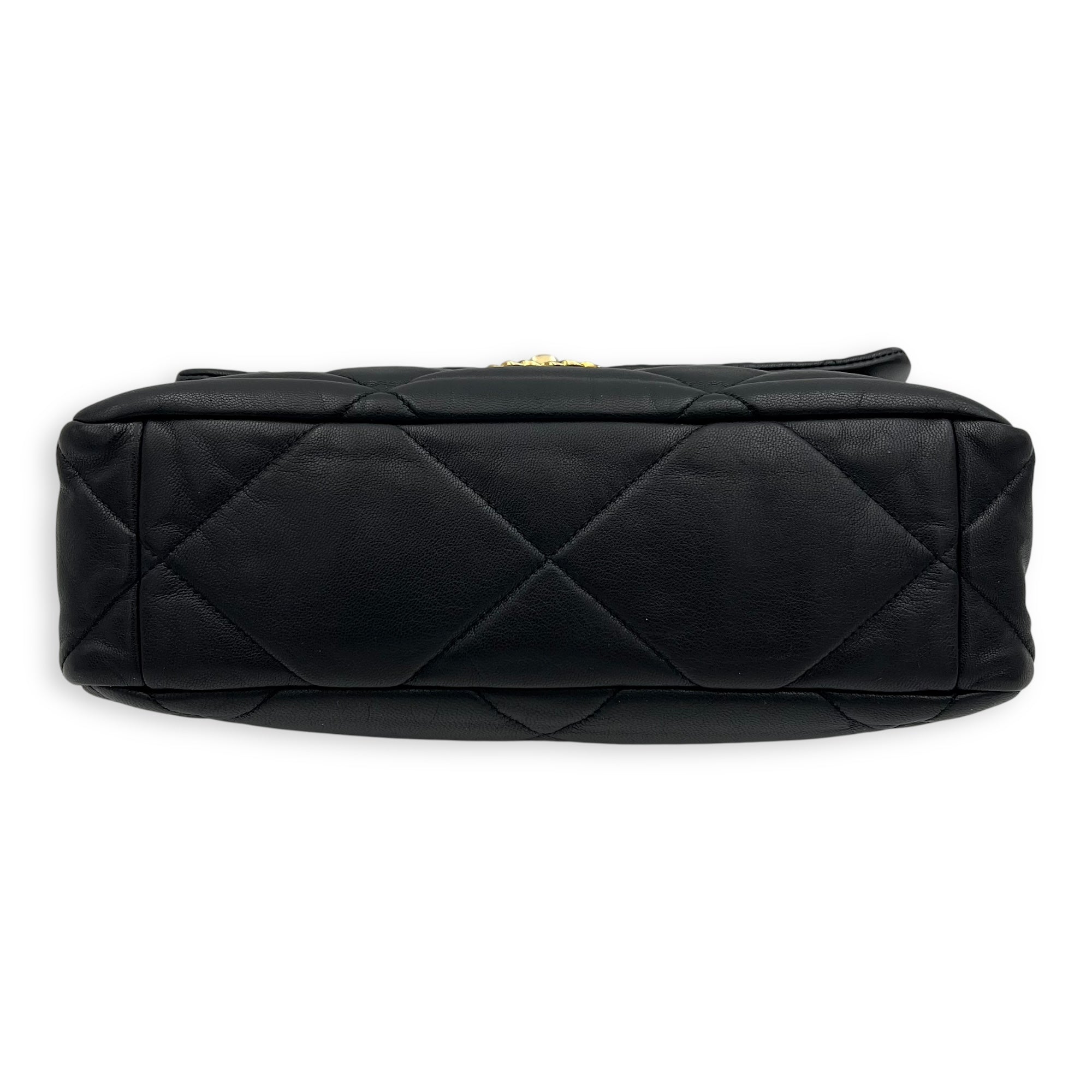 C19 Large Black Shoulder Bag in Goat Leather, Mixed hardware - Image 6