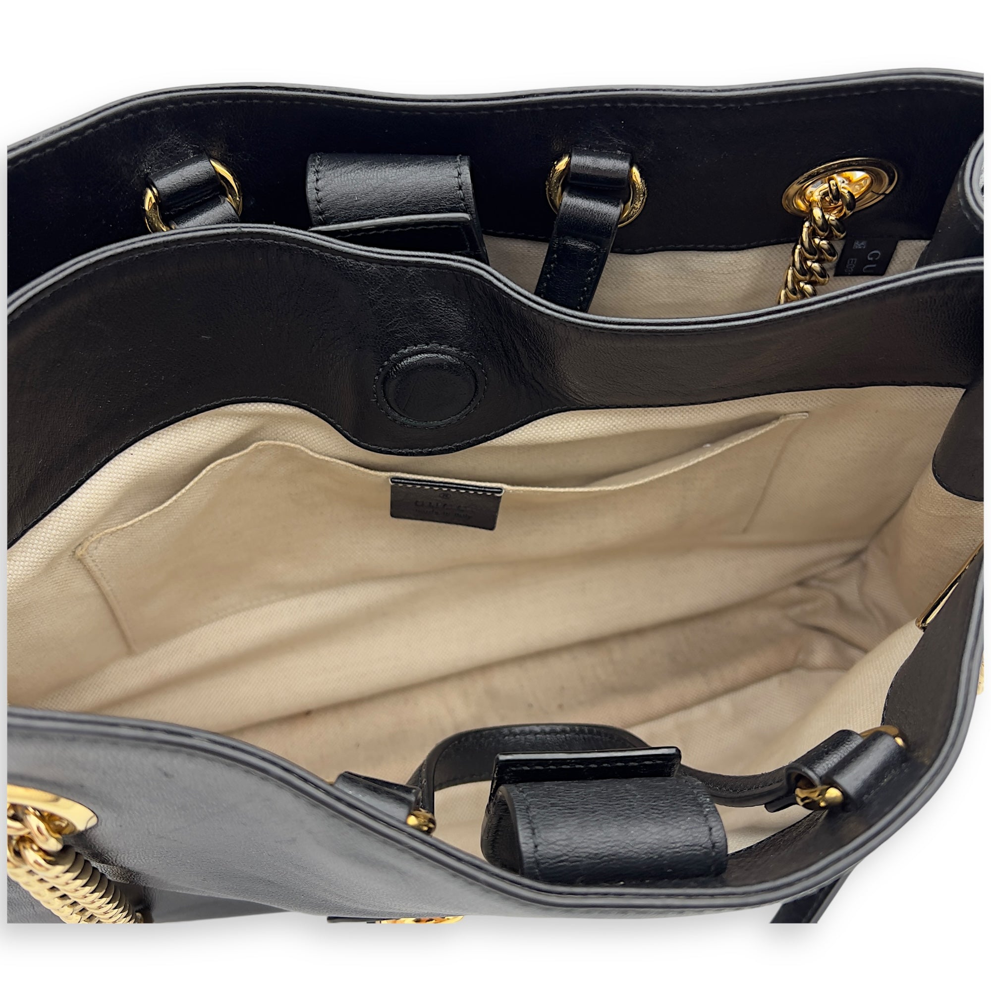 Horsebit 1955 Tote Bag Black in Calfskin, Gold hardware - Image 7