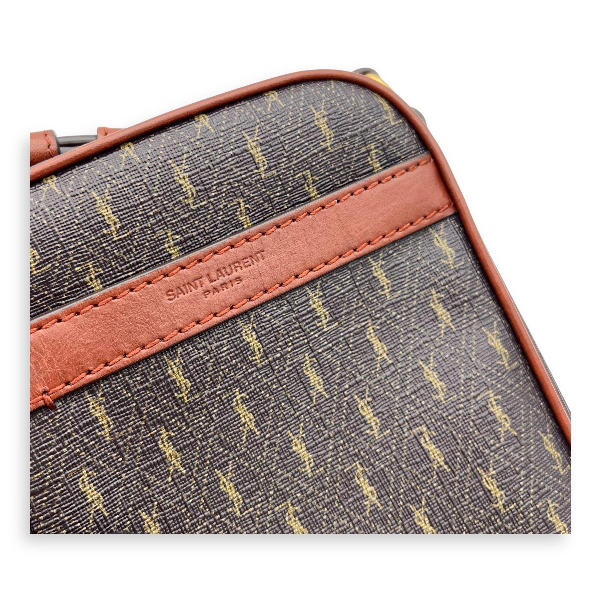 Le Monogramme Brown Crossbody Bag in Coated Canvas, Gold hardware - Image 7