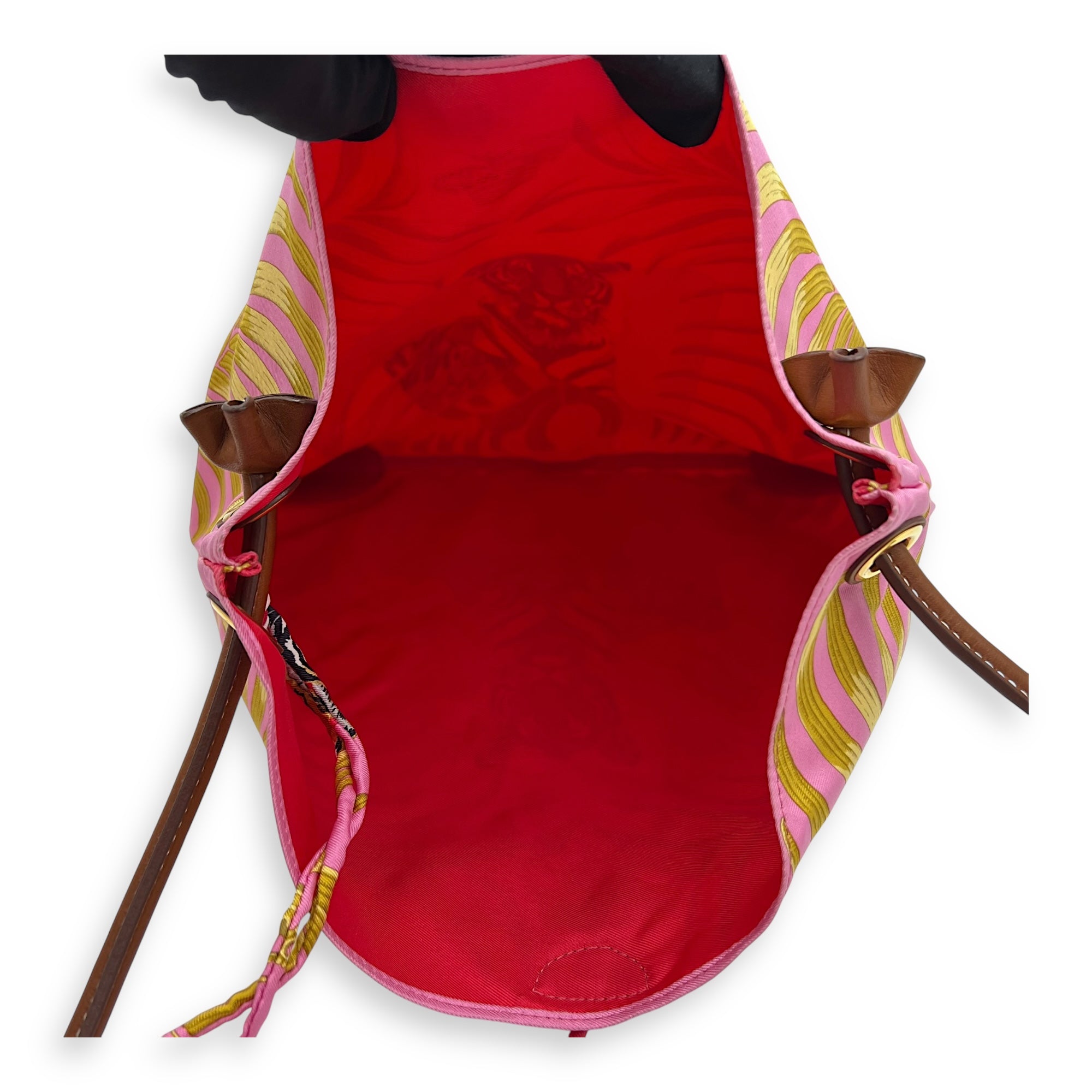 Silky City Multi-colour Tote Bag in Silk, Gold hardware - Image 9