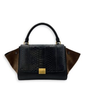Trapeze Top handle Bag Small Multi-colour in Calfskin , Gold Hardware
