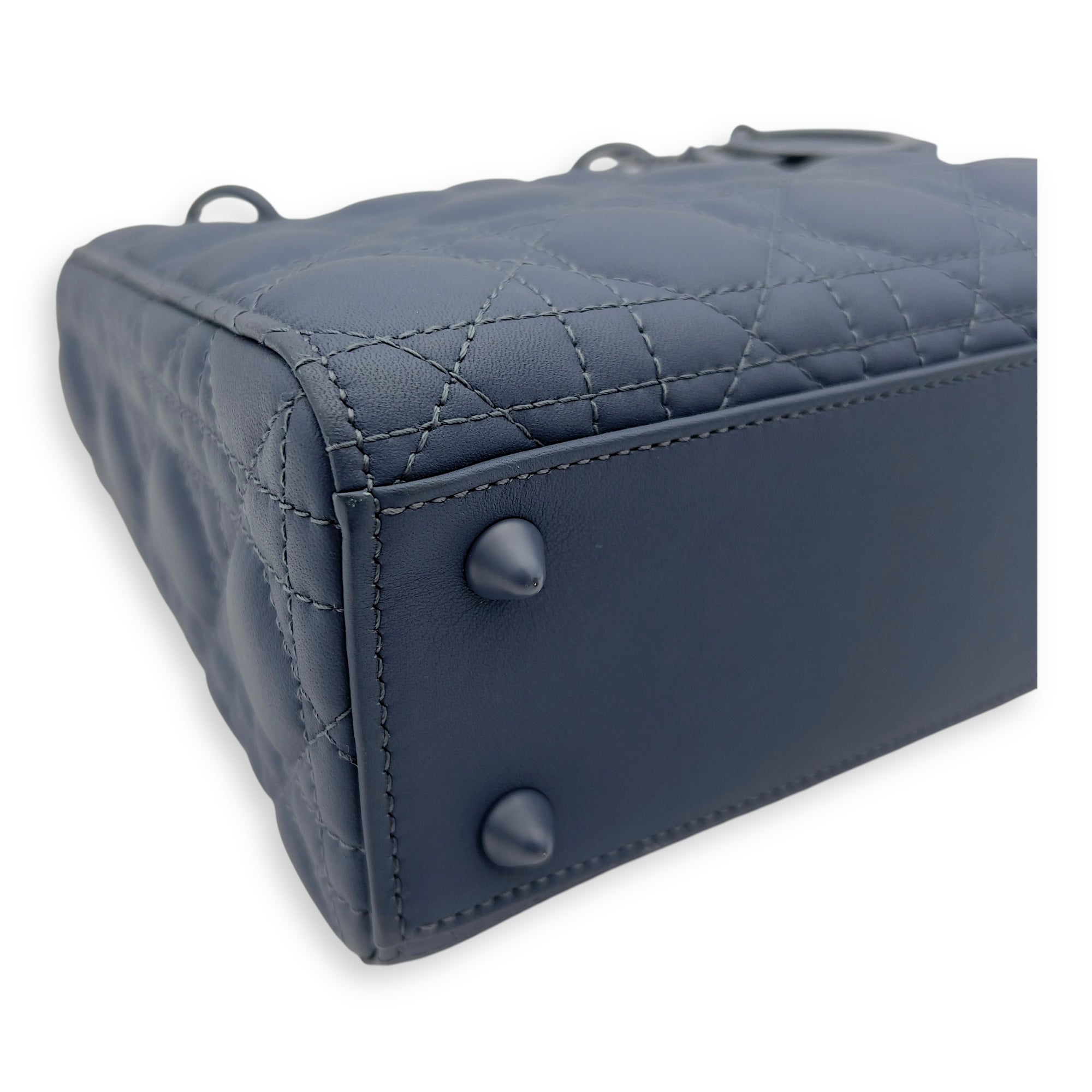 Lady Dior Top Handle Bag Small Ultramatte in Lambskin, Lacquered Metal hardware - Image 8