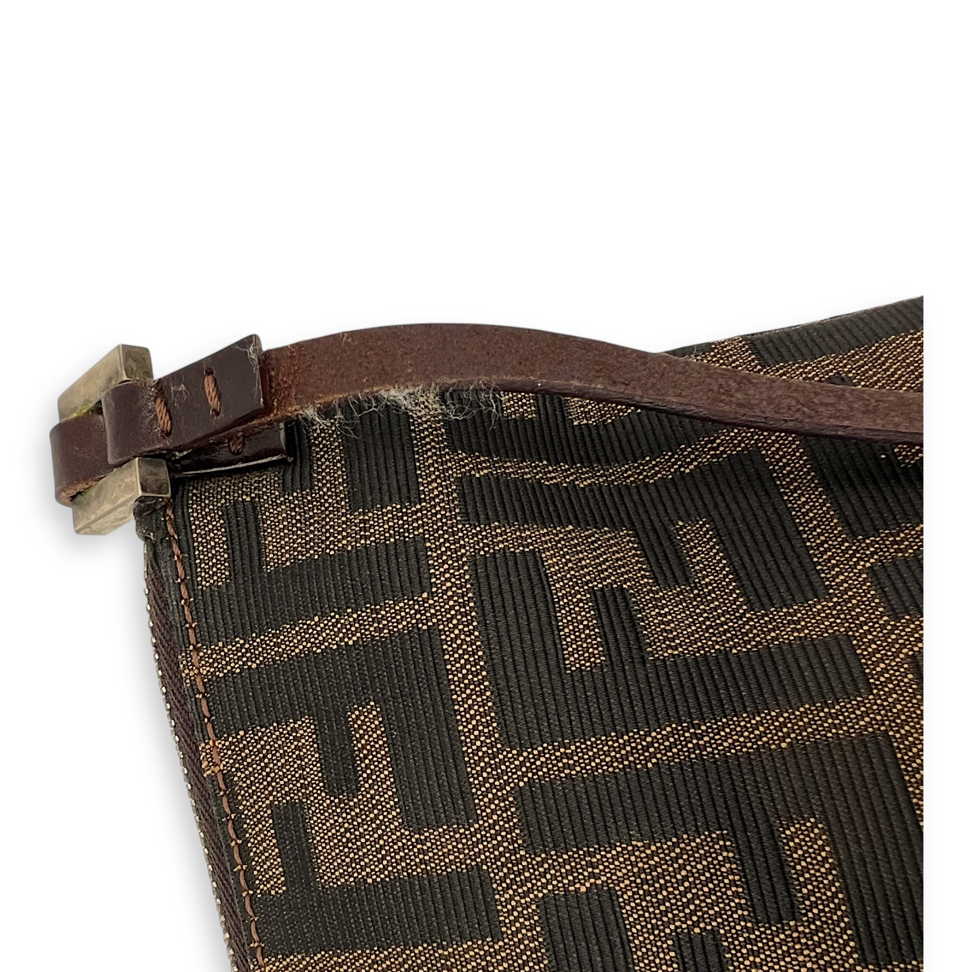 Logo Shoulder Bag Brown in Canvas, Silver hardware - Image 8