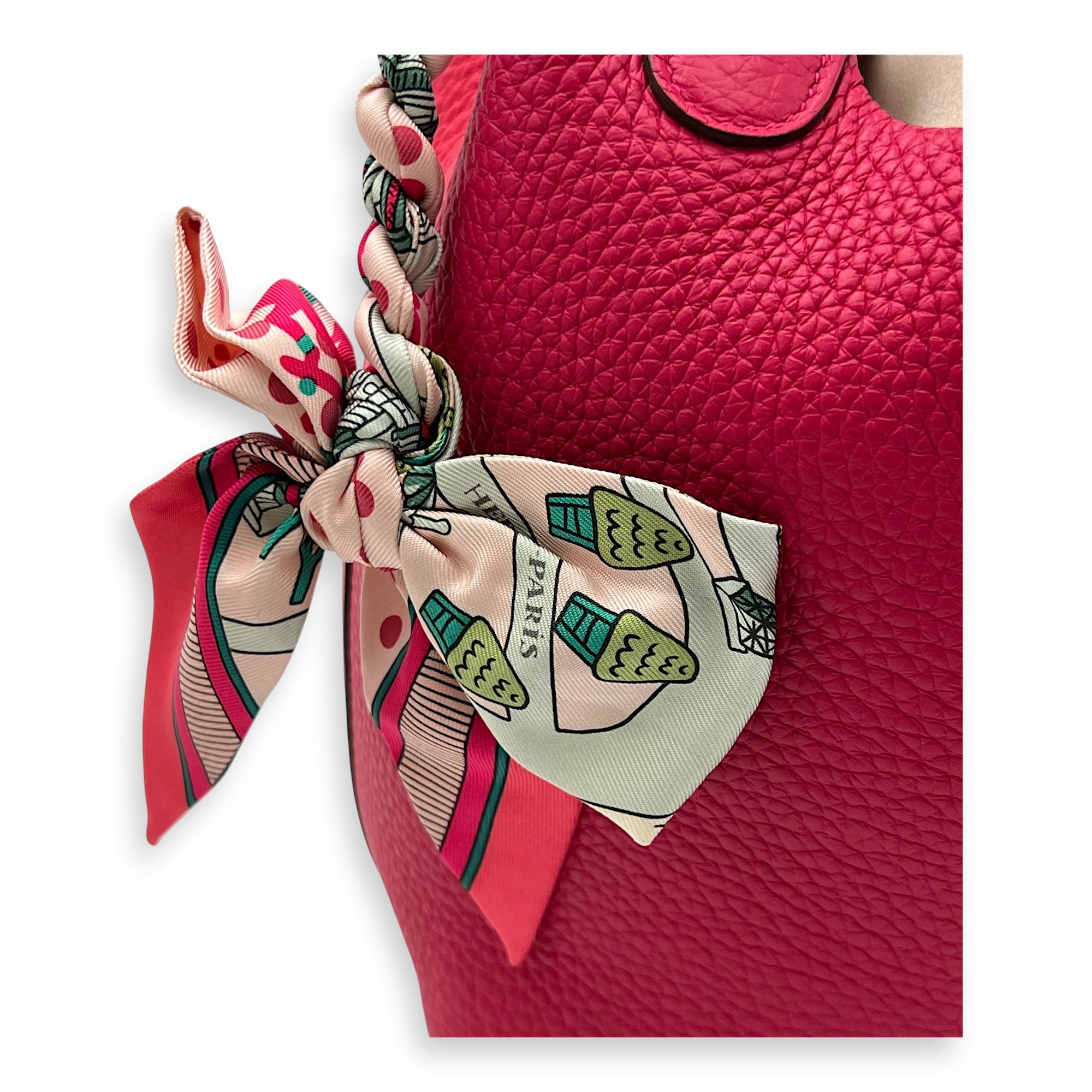 Picotin 18 Mexican rose/ rouge de coeur Top Handle Bag in Clemence, Palladium hardware - Image 8