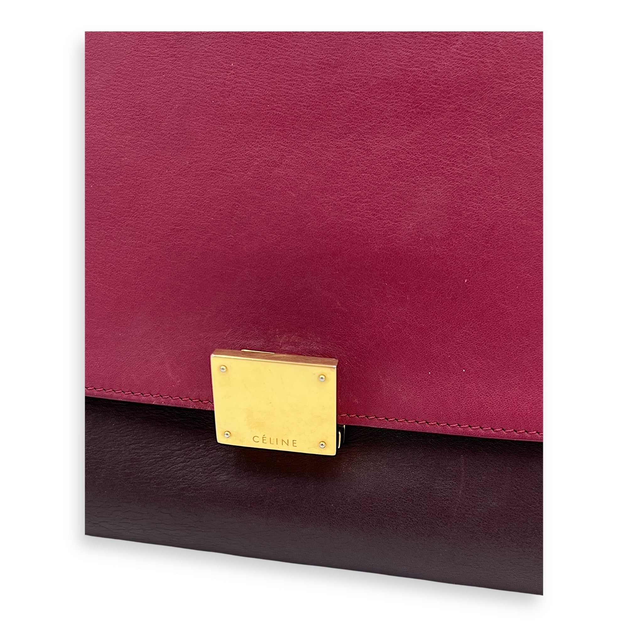 Trapeze Top Handle Bag Medium Multi-colour in Calfskin, Gold hardware - Image 8