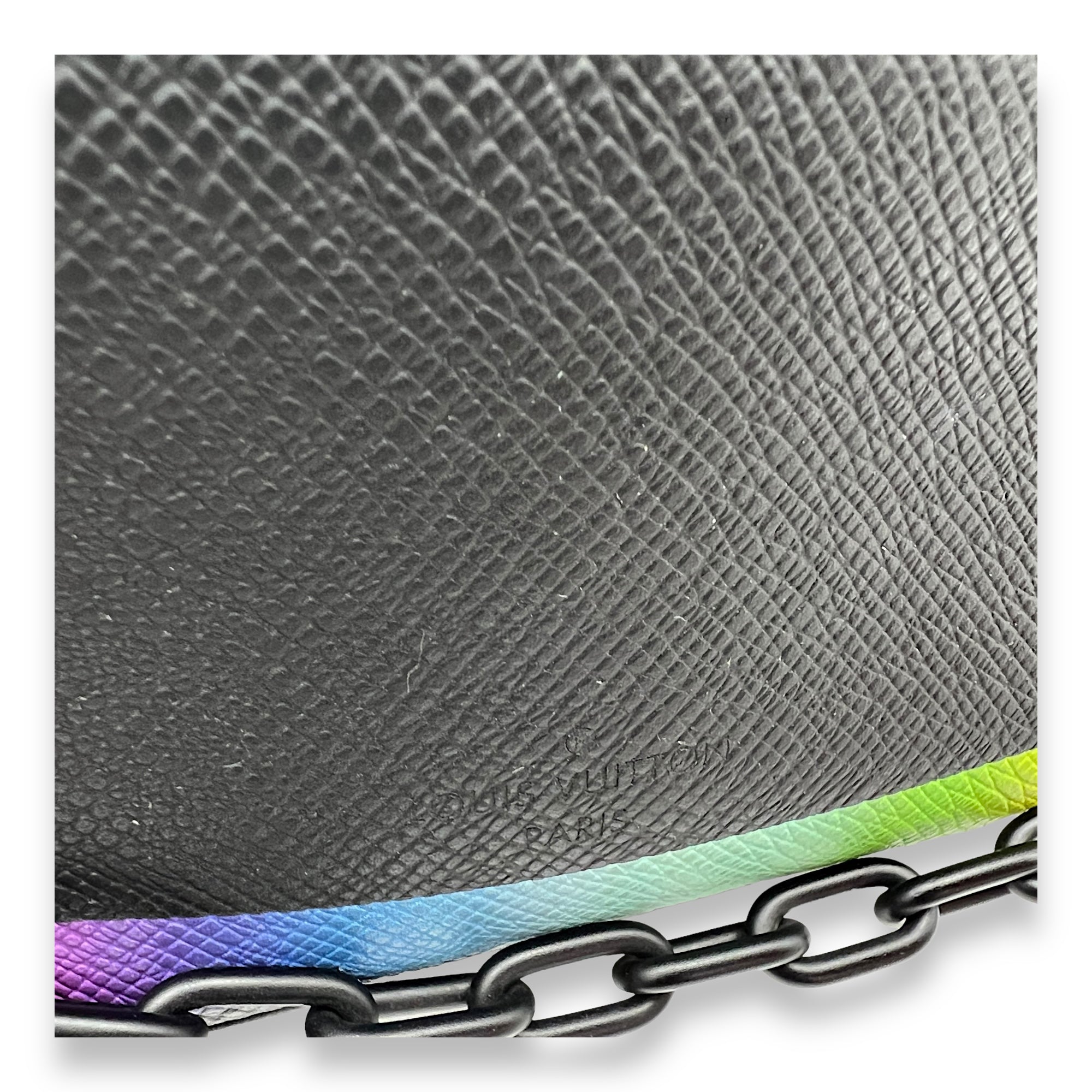 Soft Trunk Mini Black Crossbody Bag in Taiga Leather, Lacquered Metal hardware - Image 9