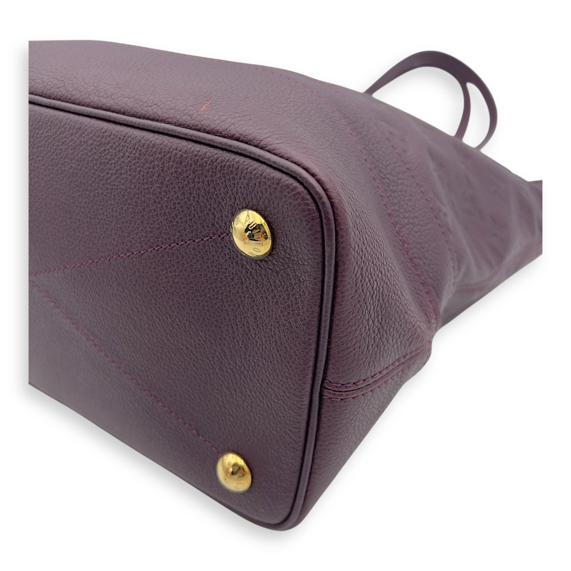 Citadine Tote Bag PM Purple in Empreinte Leather, Gold hardware - Image 7