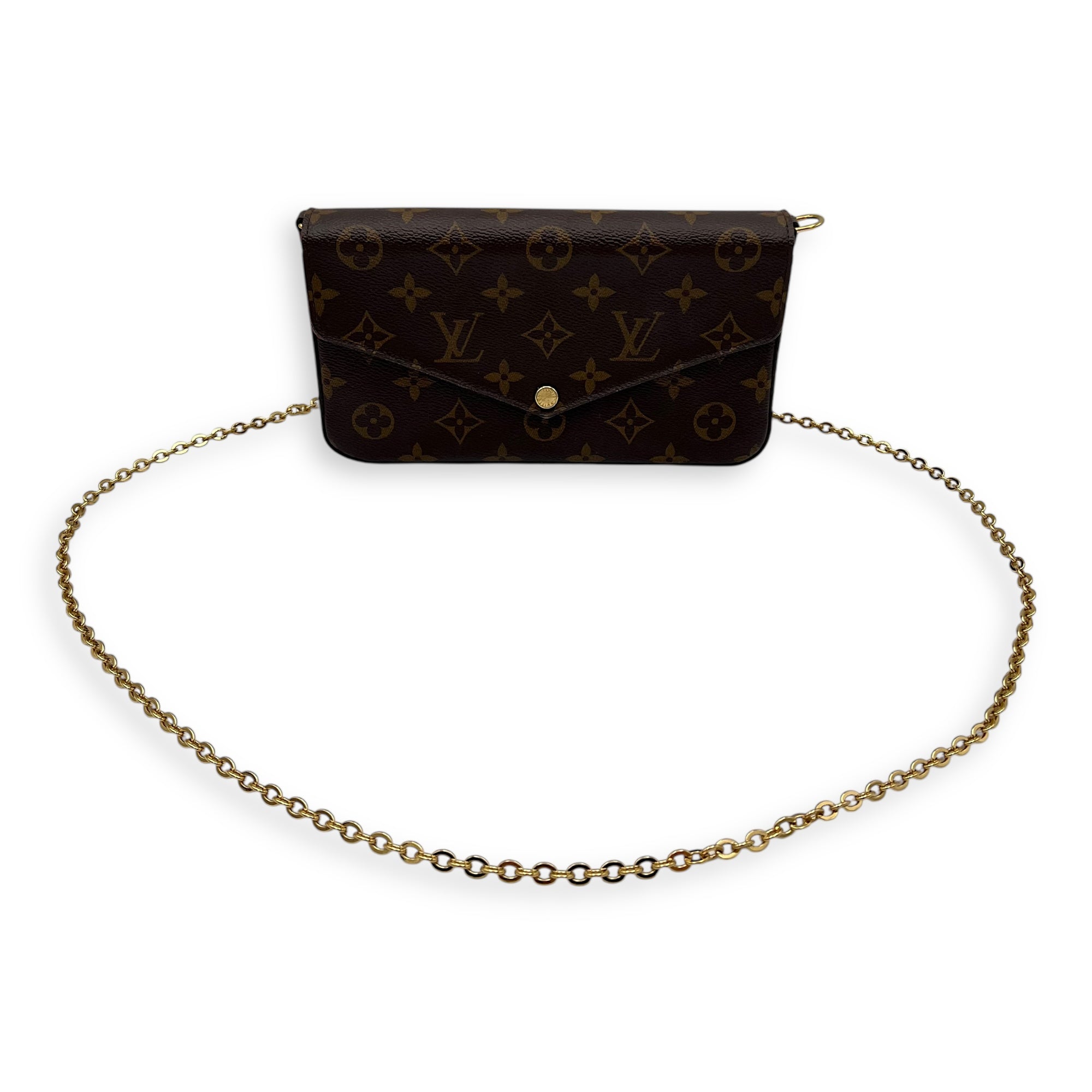 Felicie Crossbody Bag Brown in Monogram Coated Canvas, Gold hardware - Image 11