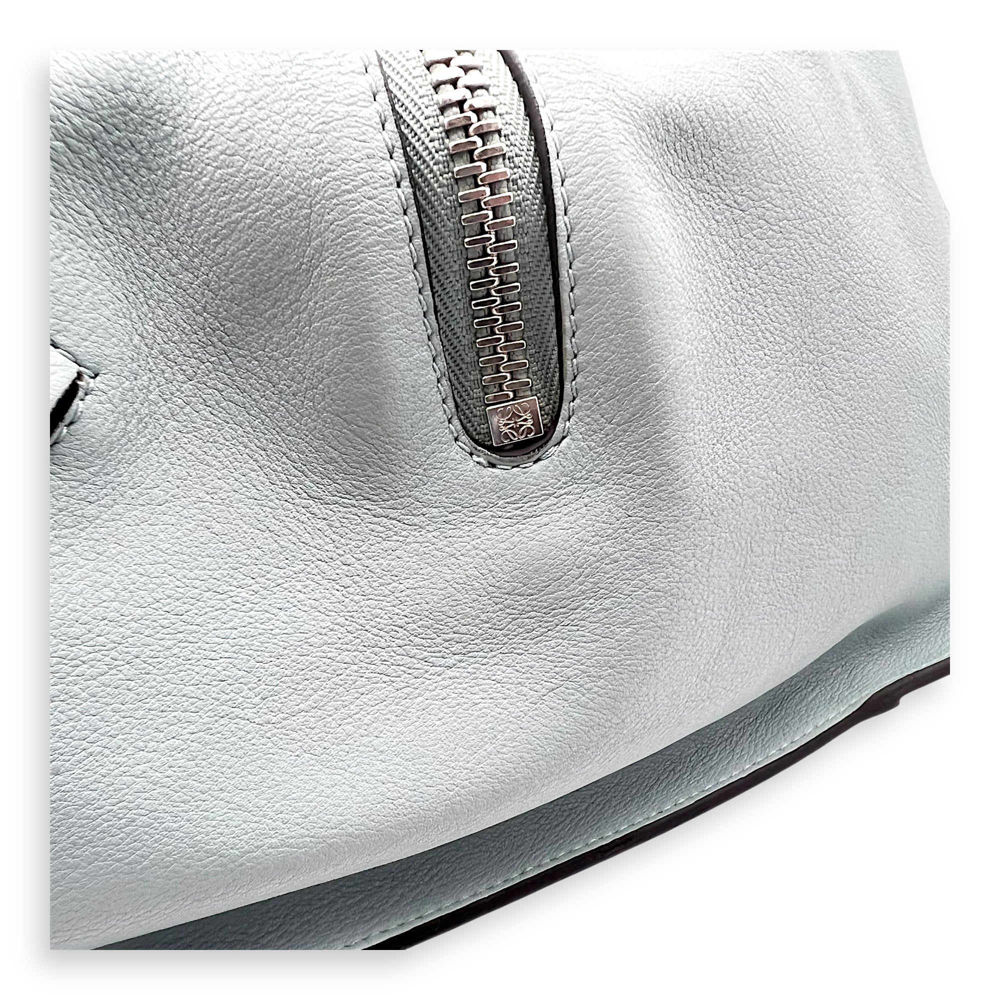 Hammock Medium Blue Top Handle Bag in Calfskin, Silver hardware - Image 11