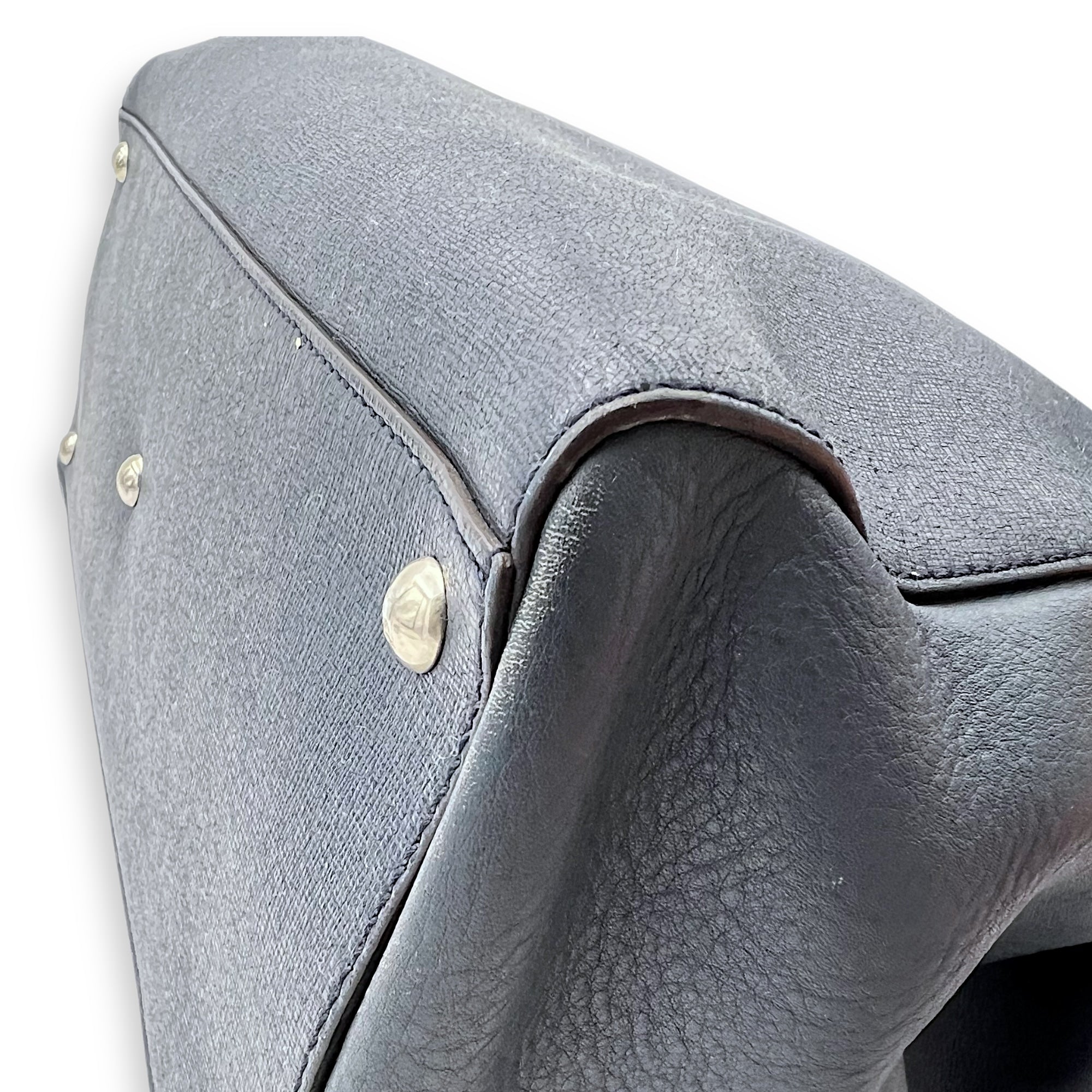 2Jours Blue Top Handle Bag in Calfskin, Silver hardware - Image 11