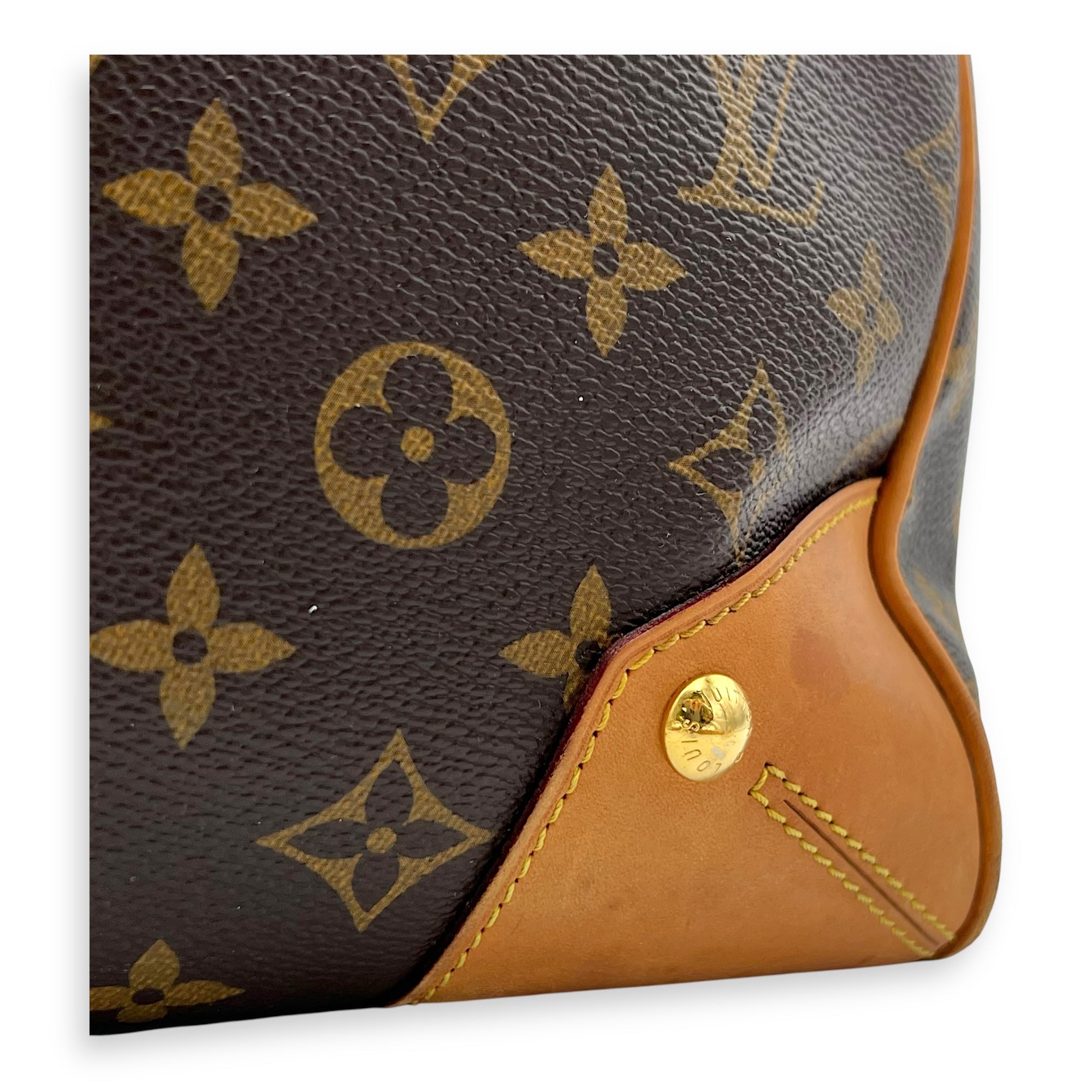 Estrella Top Handle Bag Brown in Monogram Coated Canvas, Gold hardware - Image 11
