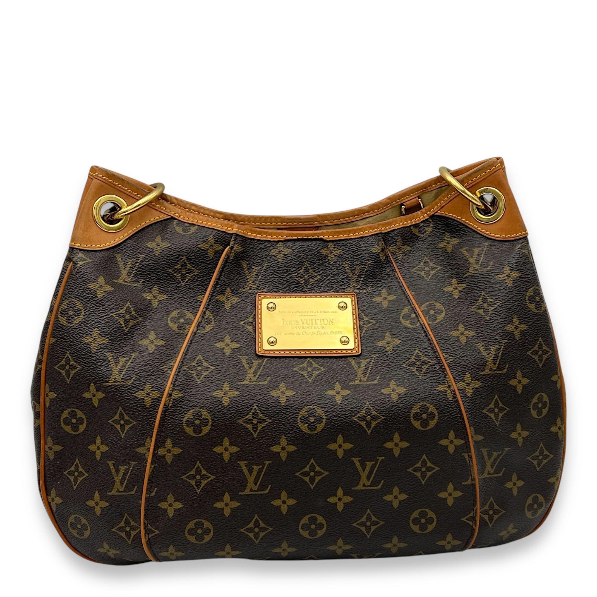Galleria Shoulder Bag PM Brown in Monogram Coated Canvas, Gold hardware