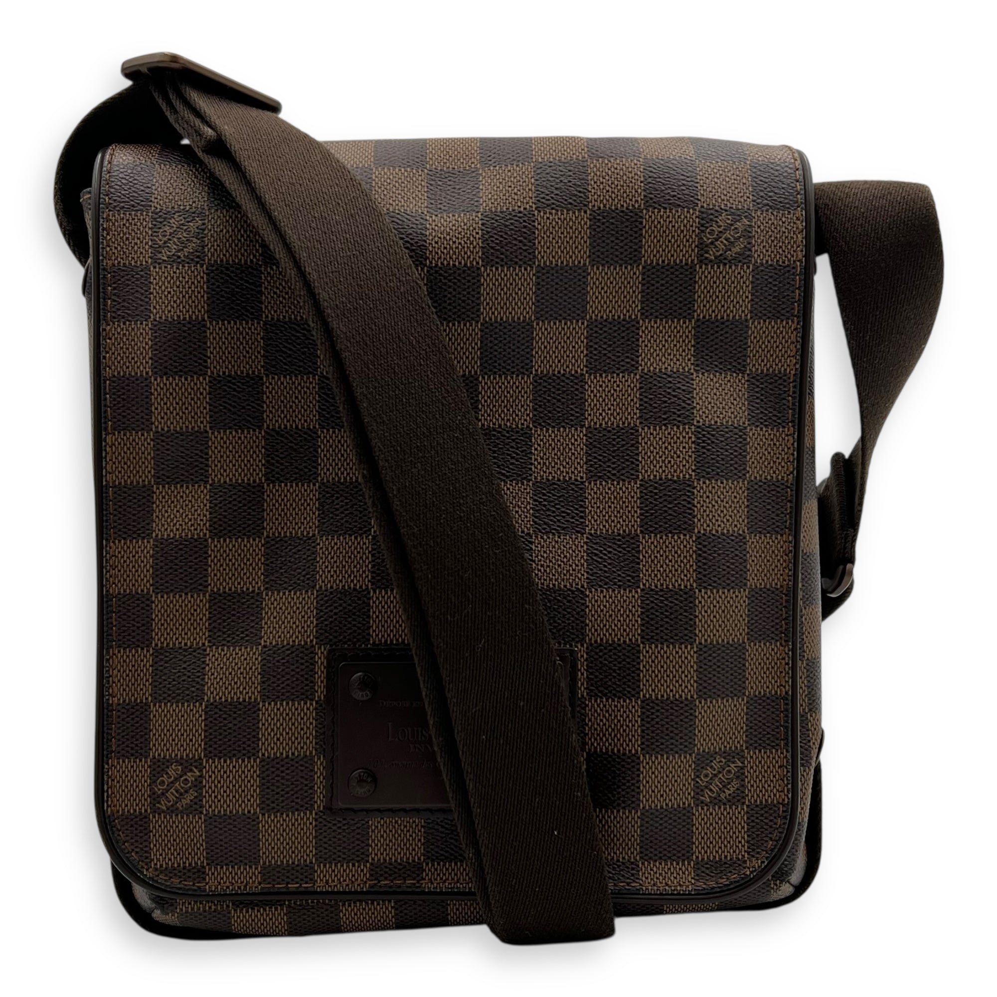 Brooklyn Crossbody Bag Brown in Coated Canvas, Lacquered Metal hardware - Image 11