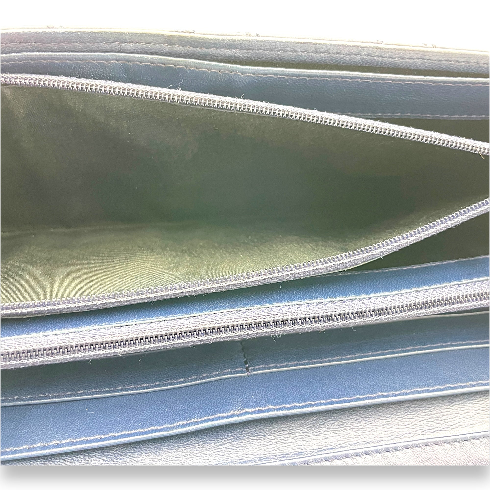 Ultimate Stitch Blue Wallet On Chain in Lambskin, Silver hardware - Image 12