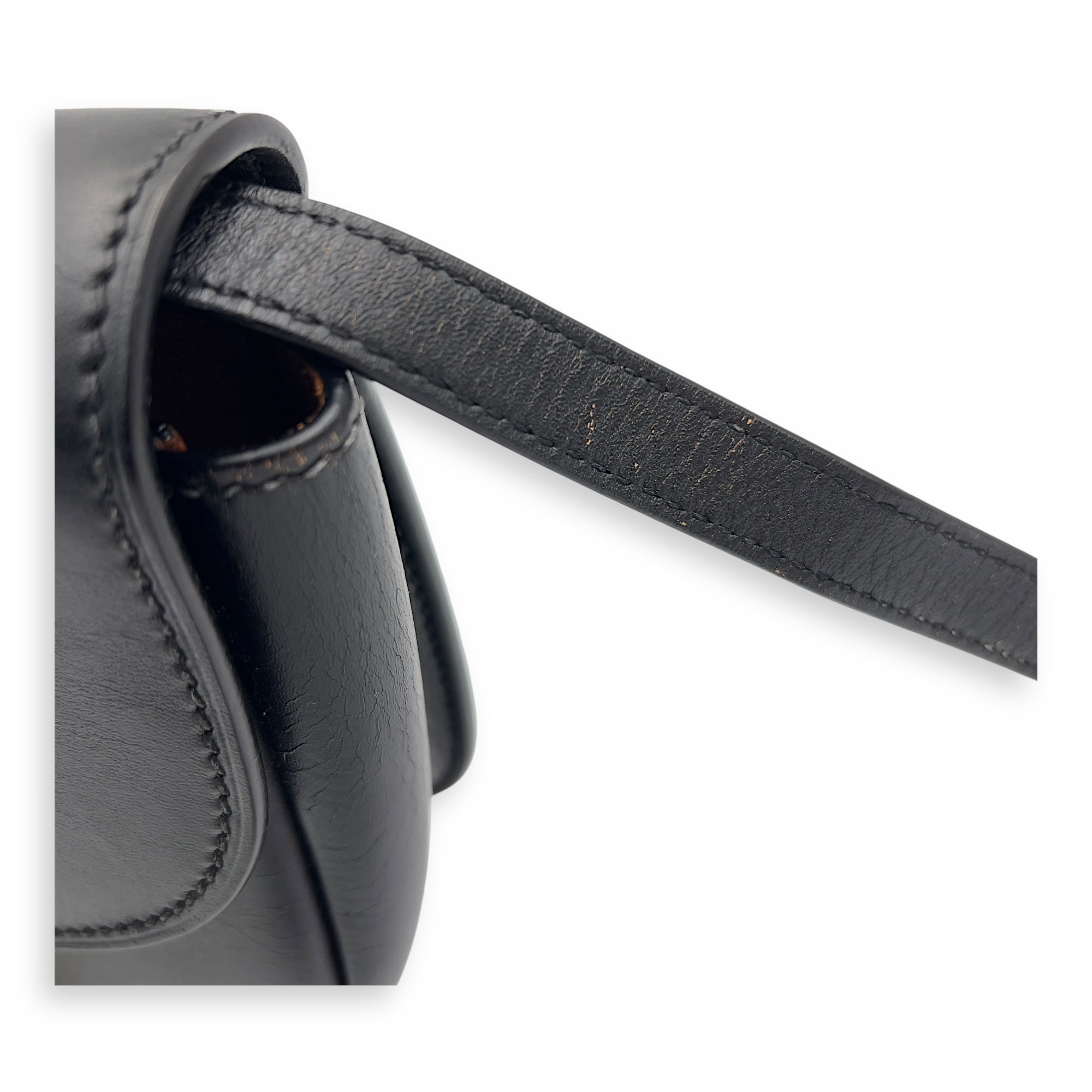 Kaia Crossbody Bag Black in Calfskin, Gold hardware - Image 10