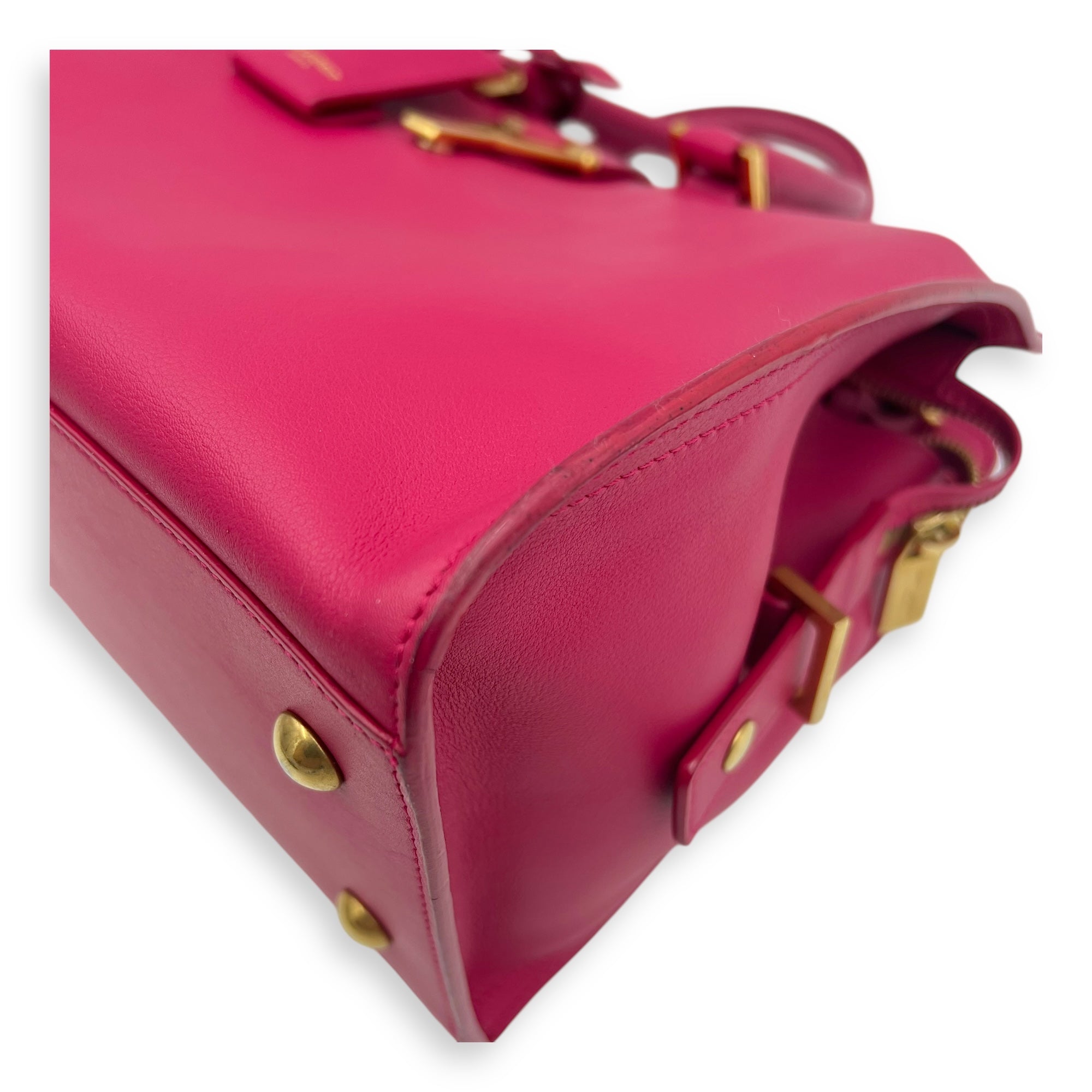 Chyc Top Handle Bag Pink in Calfskin, Gold hardware - Image 10