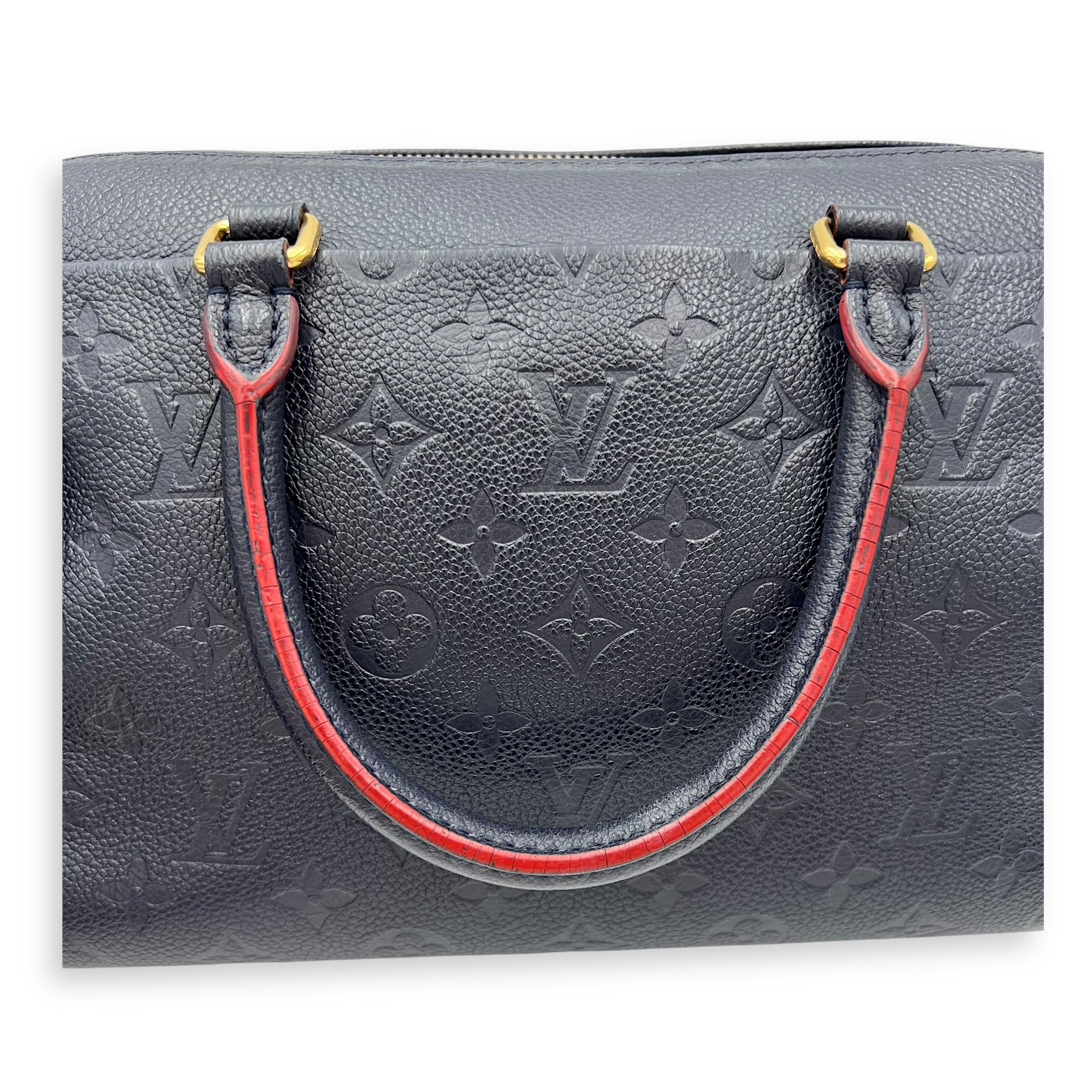 Speedy Top Handle Bag Blue in Empreinte Leather, Gold hardware - Image 13