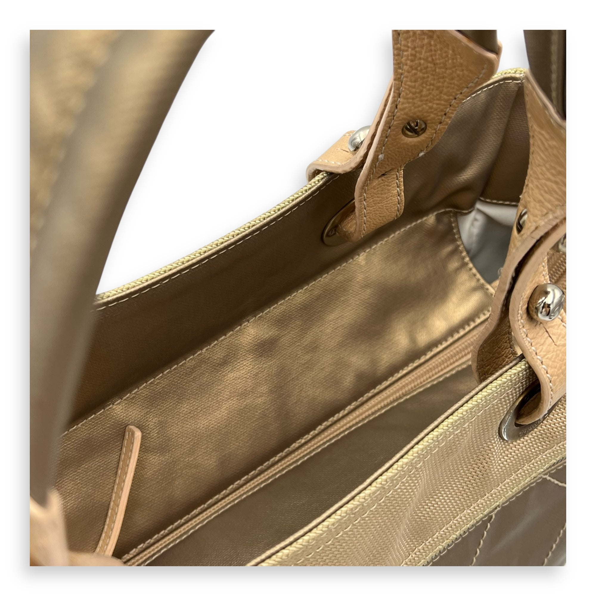 Paris Biarritz Tote Bag Large Brown in Coated Canvas, Silver hardware - Image 13