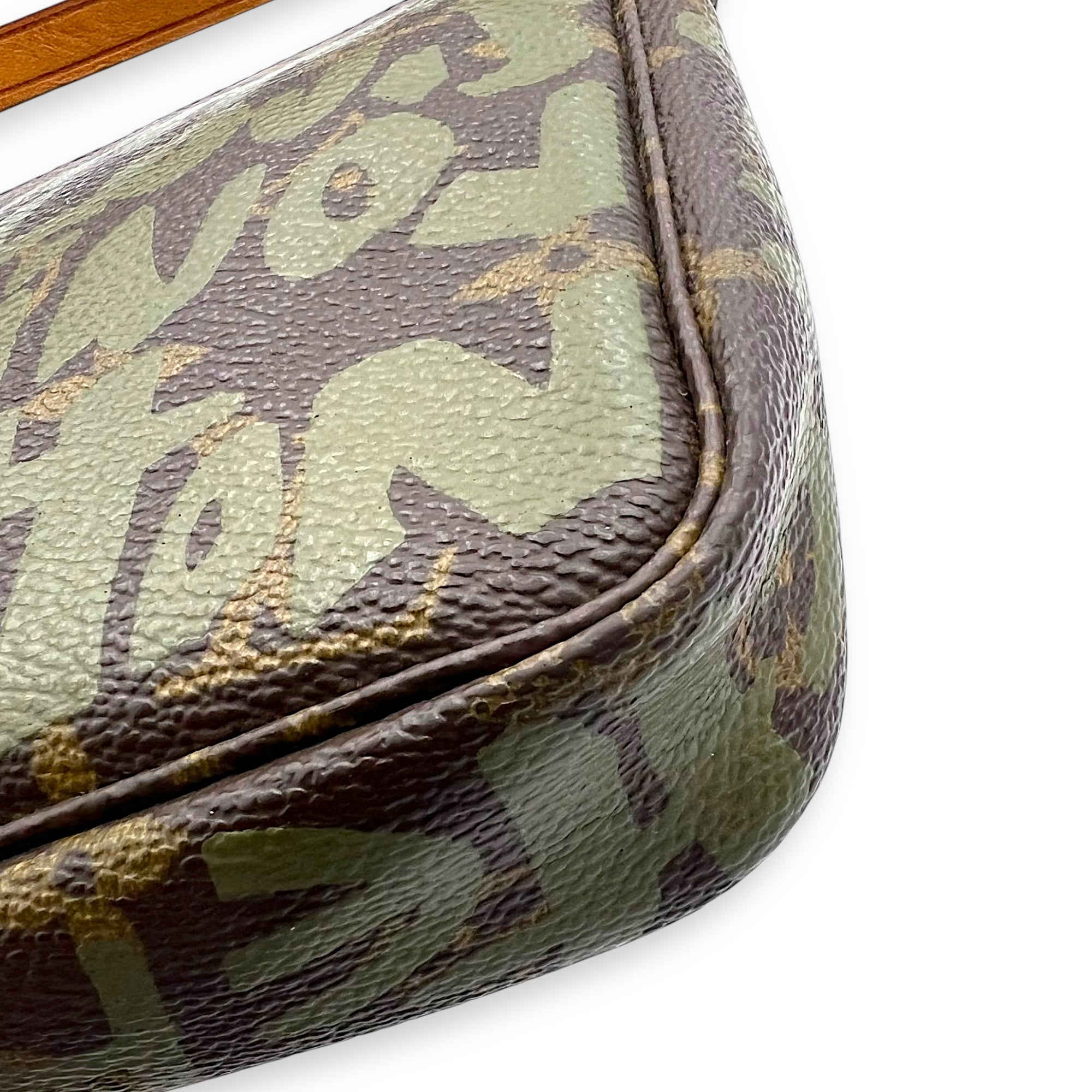 Pochette Pouch Brown in Coated Canvas, Gold hardware - Image 13