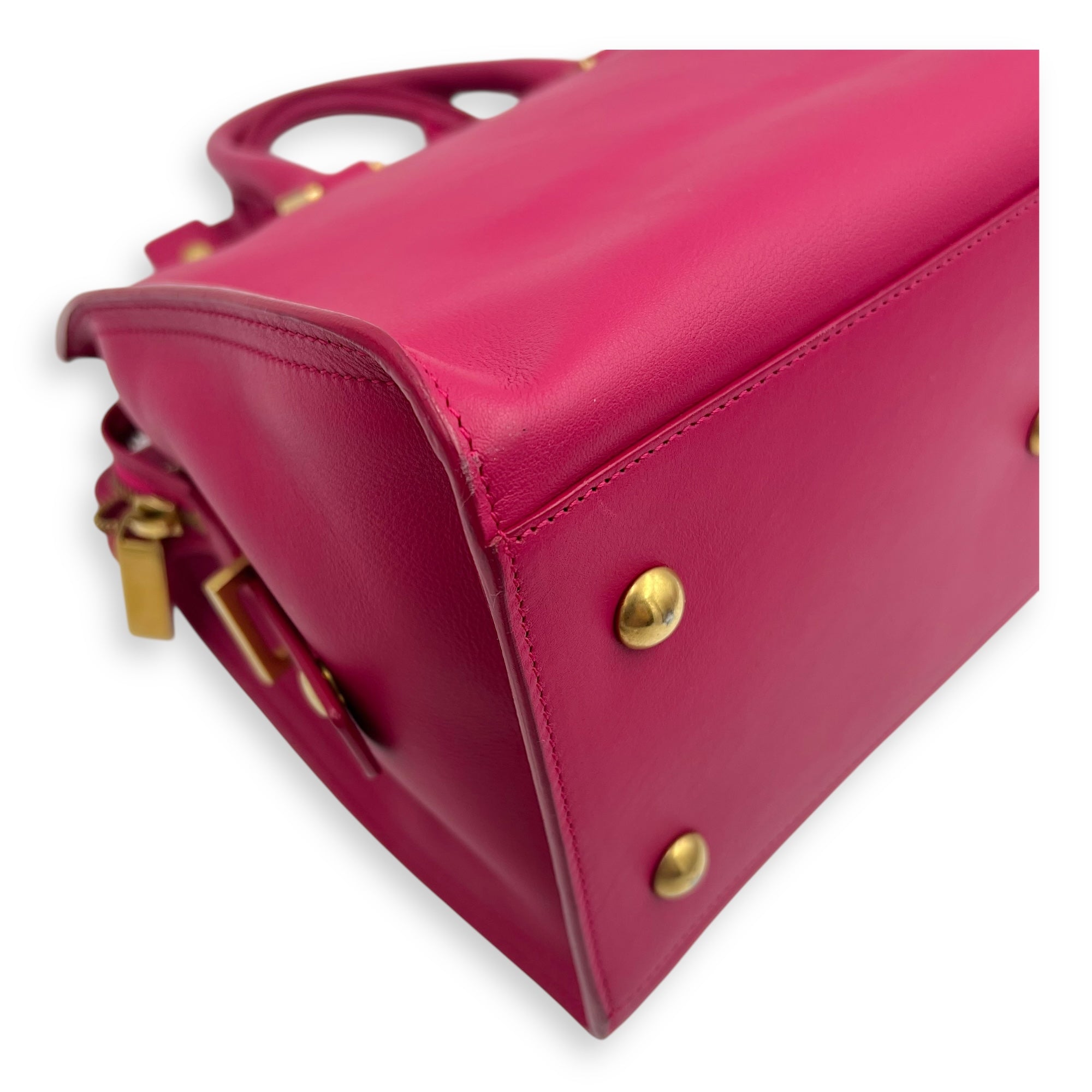 Chyc Top Handle Bag Pink in Calfskin, Gold hardware - Image 15