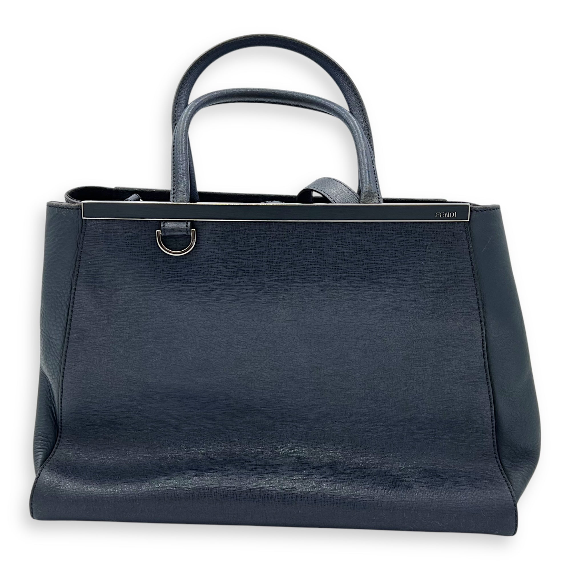2Jours Blue Top Handle Bag in Calfskin, Silver hardware - Image 14