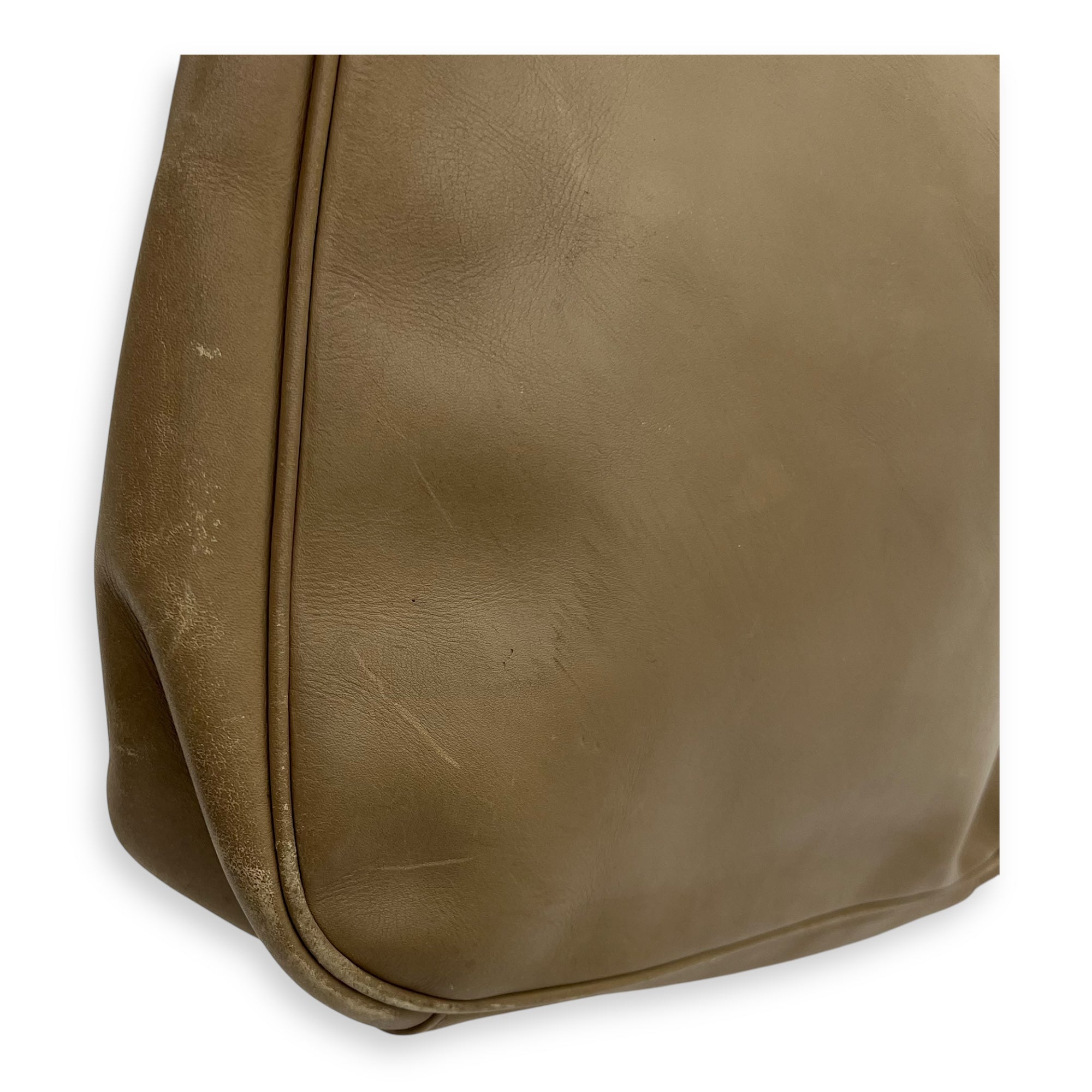 Bamboo Top Handle Bag Beige in Calfskin, Silver hardware - Image 14