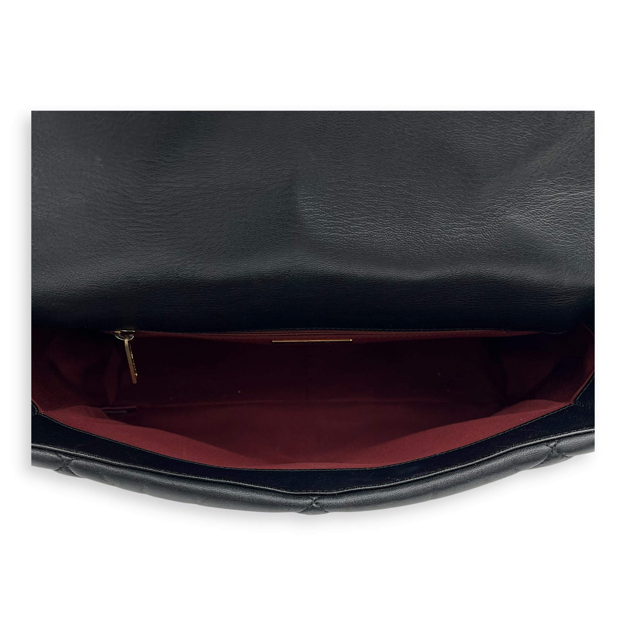 C19 Large Black Shoulder Bag in Goat Leather, Mixed hardware - Image 7