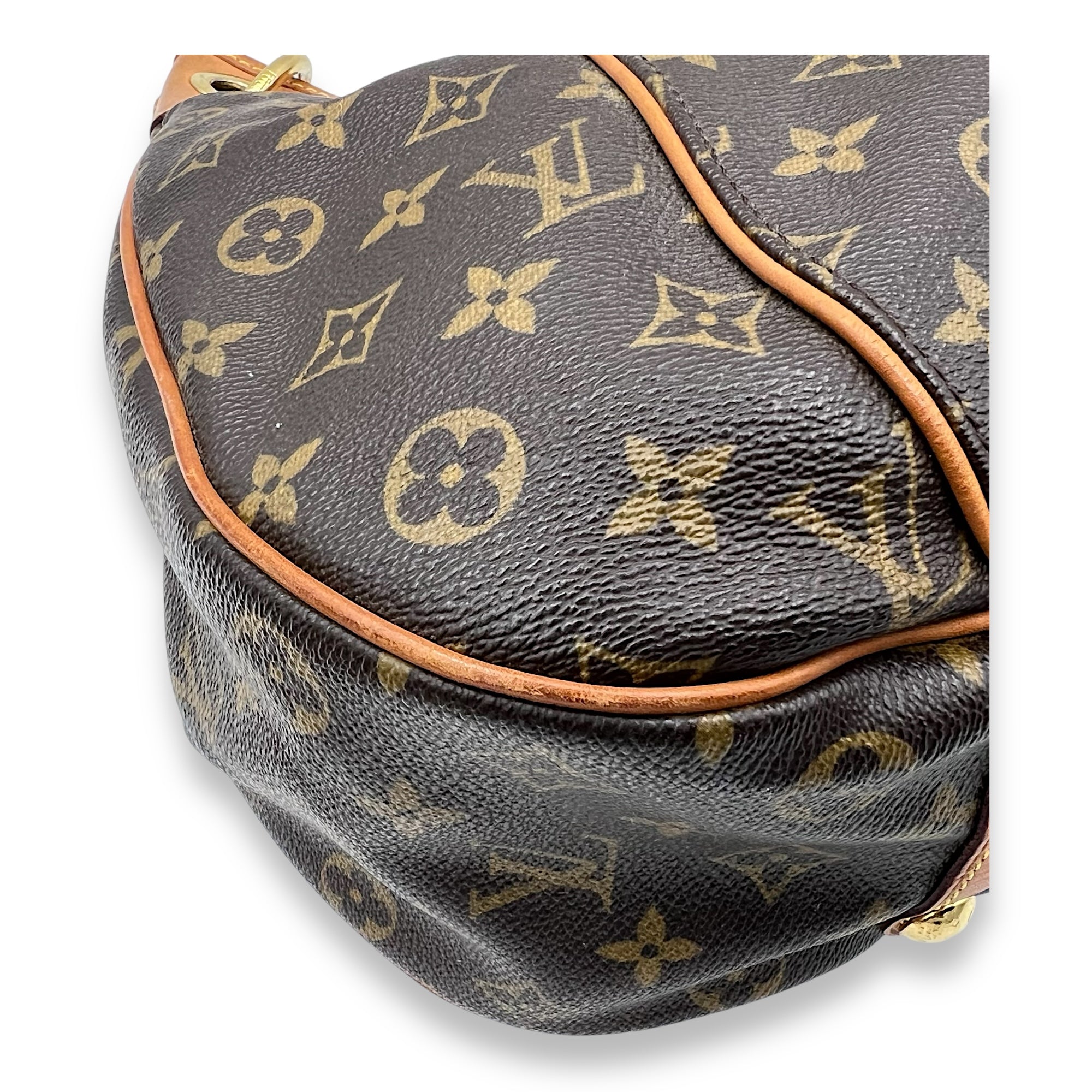 Galleria Shoulder Bag PM Brown in Monogram Coated Canvas, Gold hardware - Image 7
