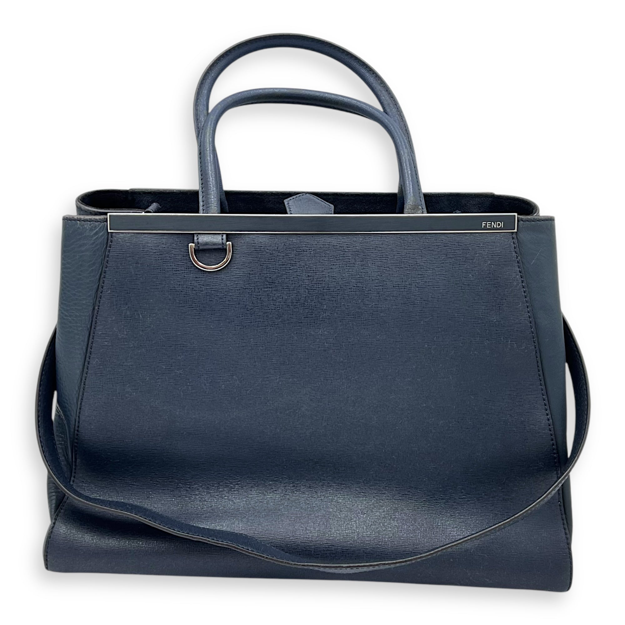 2Jours Blue Top Handle Bag in Calfskin, Silver hardware - Image 19
