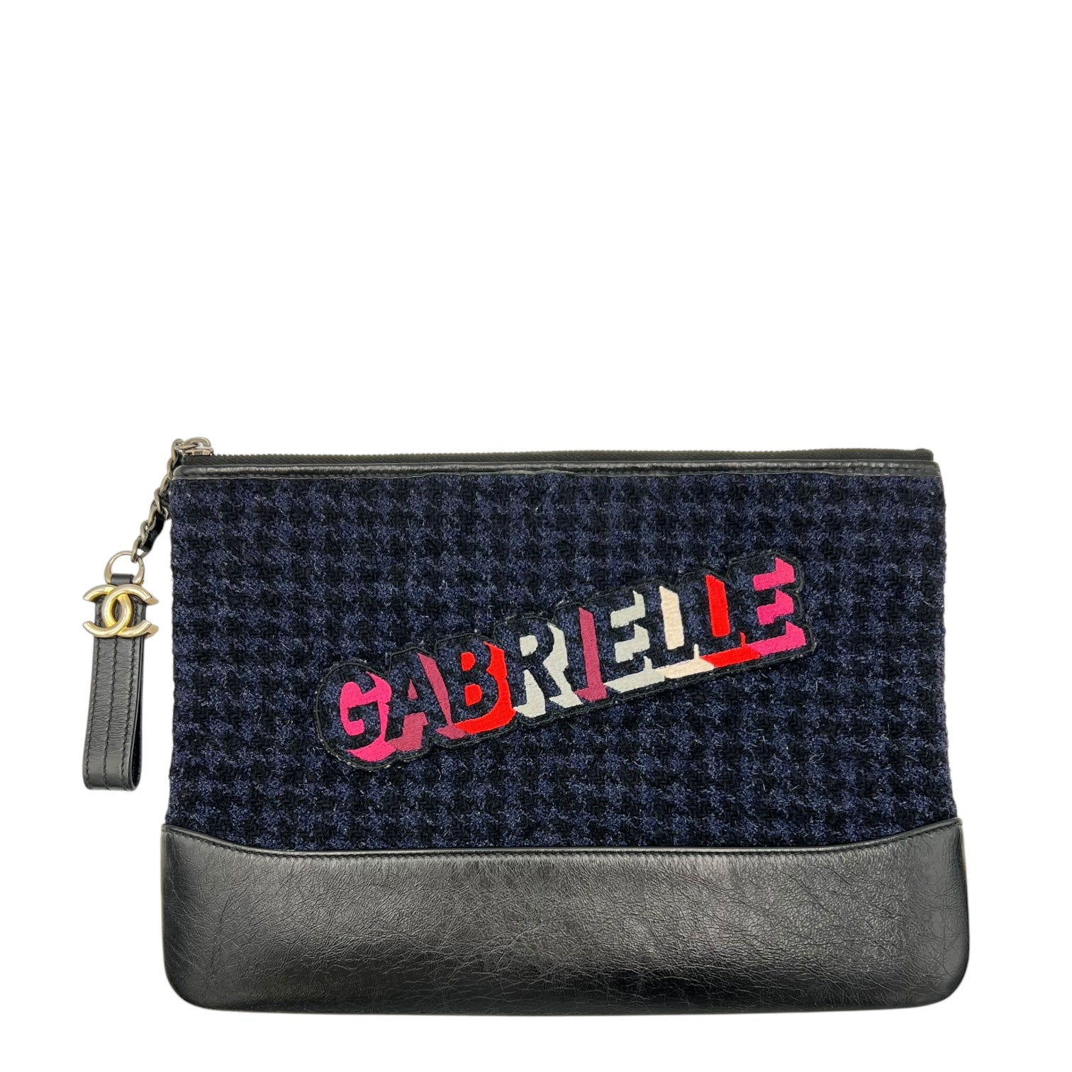 Gabrielle Clutch Blue in Tweed, Gold hardware