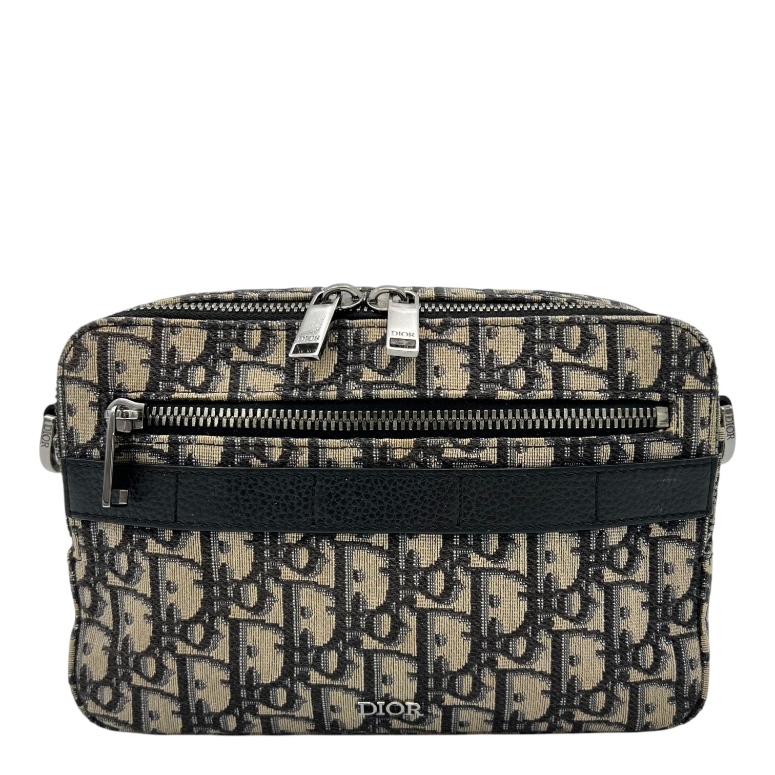 Safari Crossbody Bag Blue in Jacquard, Silver hardware