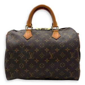 Speedy Bandouliere Top Handle Bag 30 Brown in Monogram Coated Canvas, Gold hardware