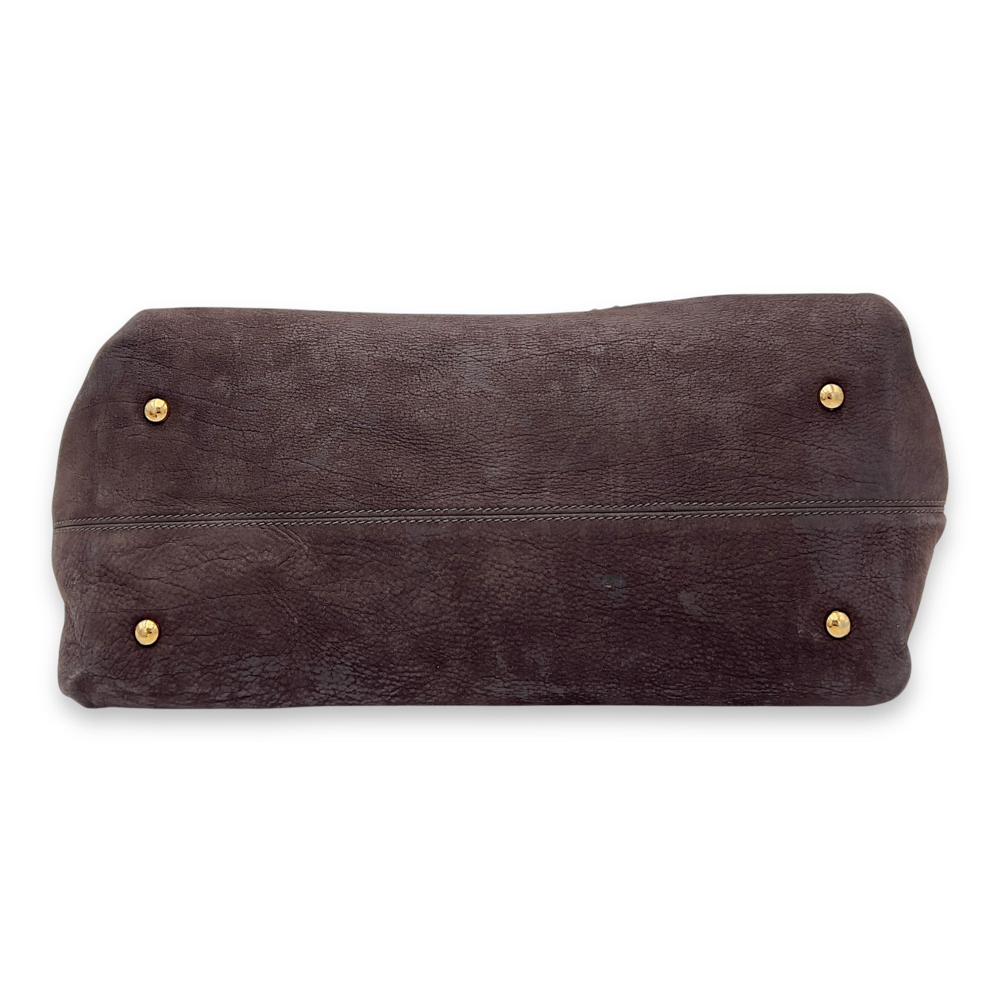 Tote Medium Brown Top Handle Bag in Calfskin, Gold hardware - Image 6