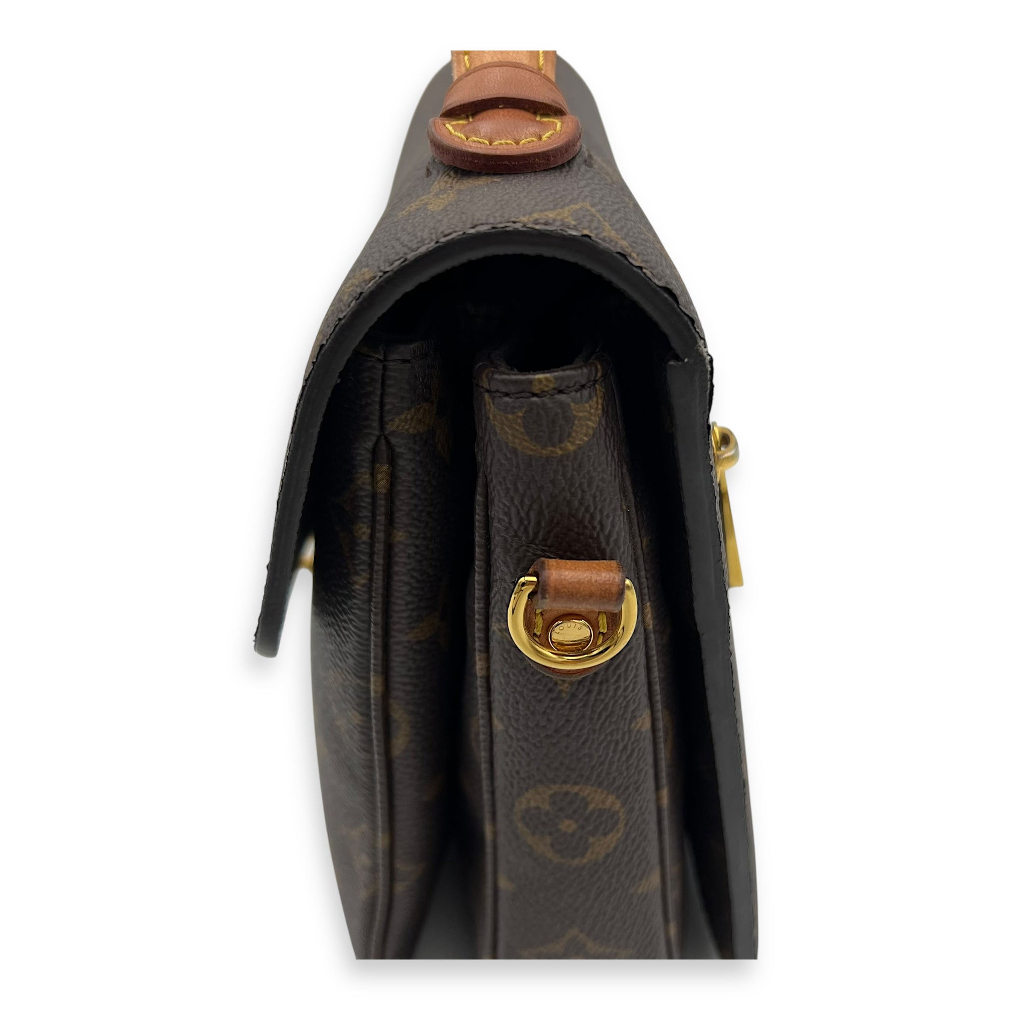 Metis Brown Crossbody Bag in Monogram Coated Canvas, Gold hardware - Image 10