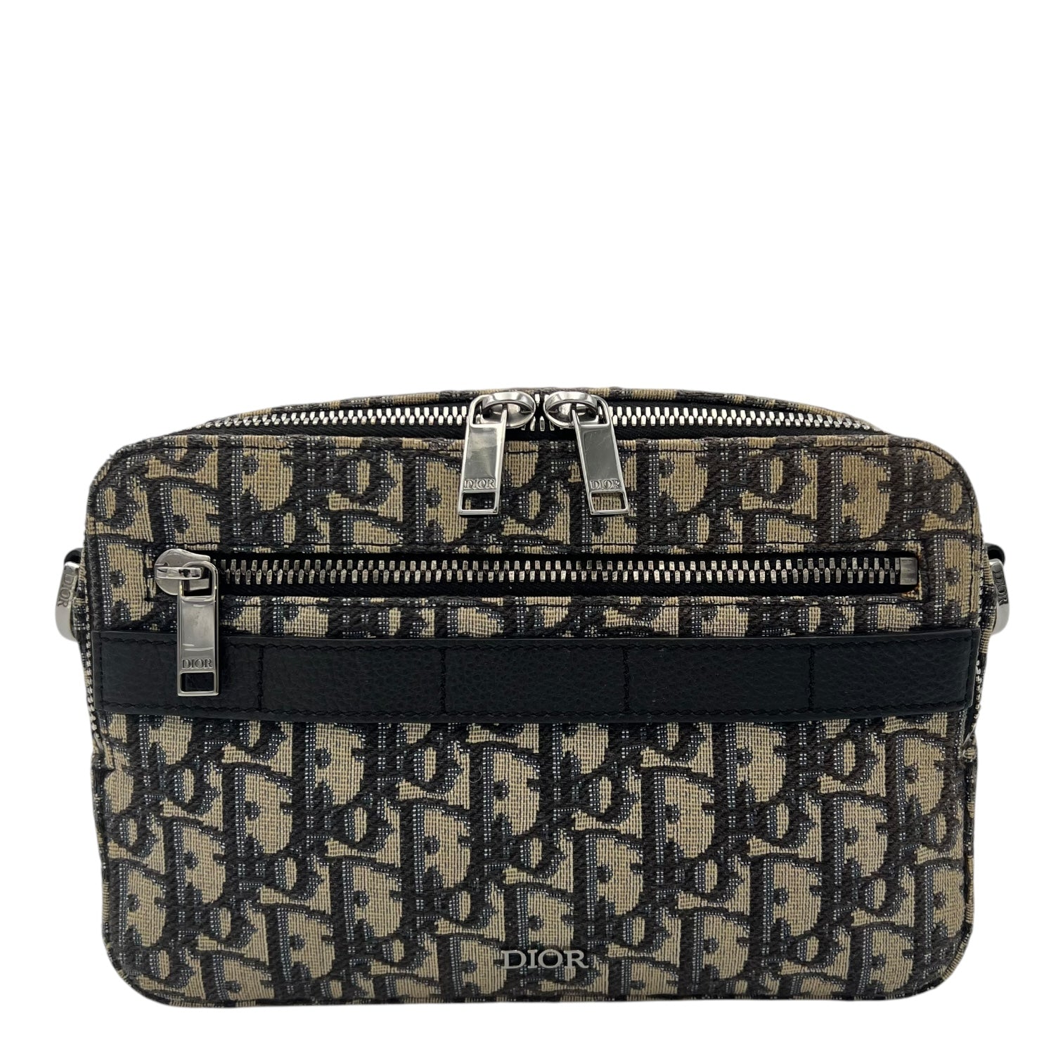 Safari Crossbody Bag Blue in Jacquard, Silver hardware