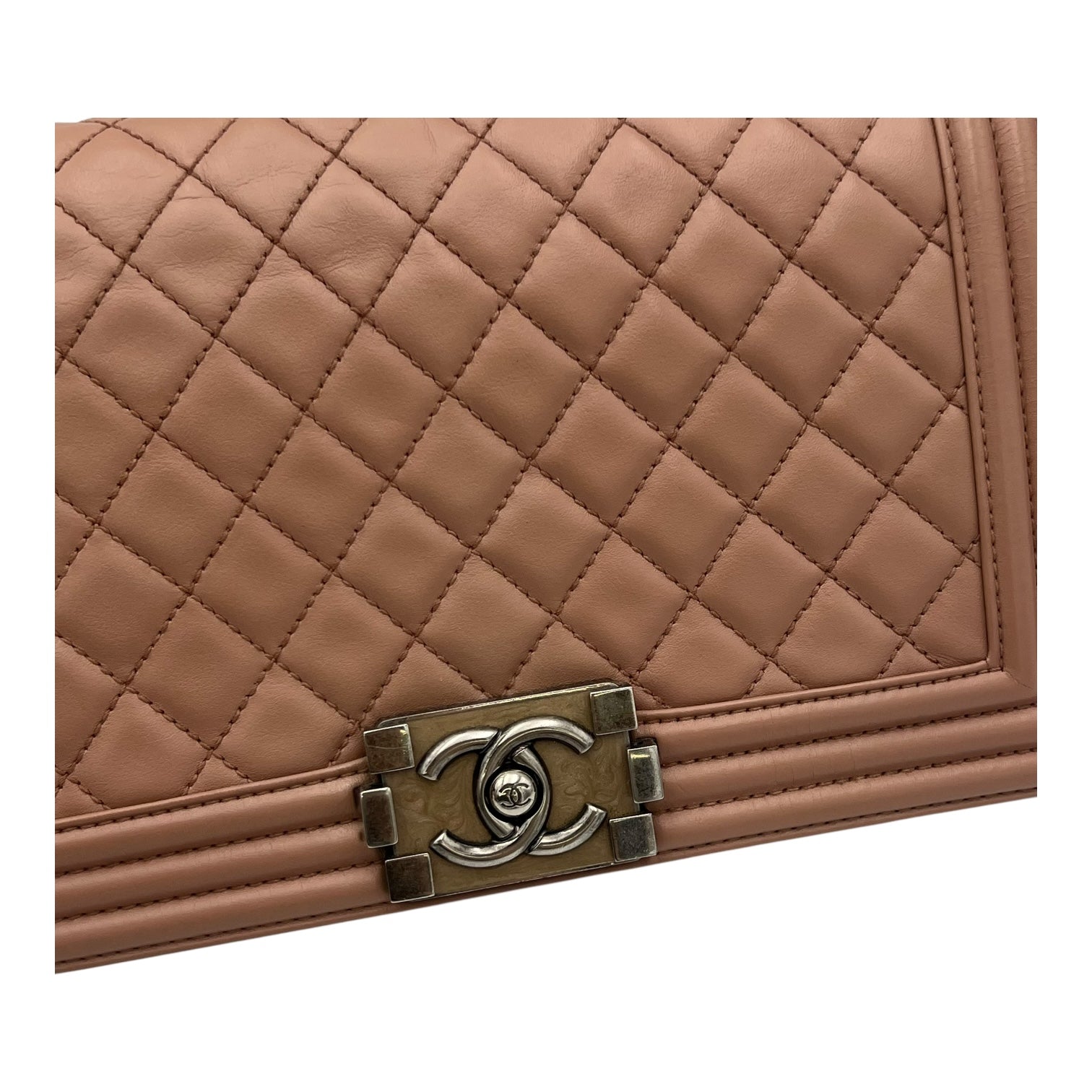 Boy Medium Pink Shoulder Bag in Calfskin, Ruthenium hardware - Image 8