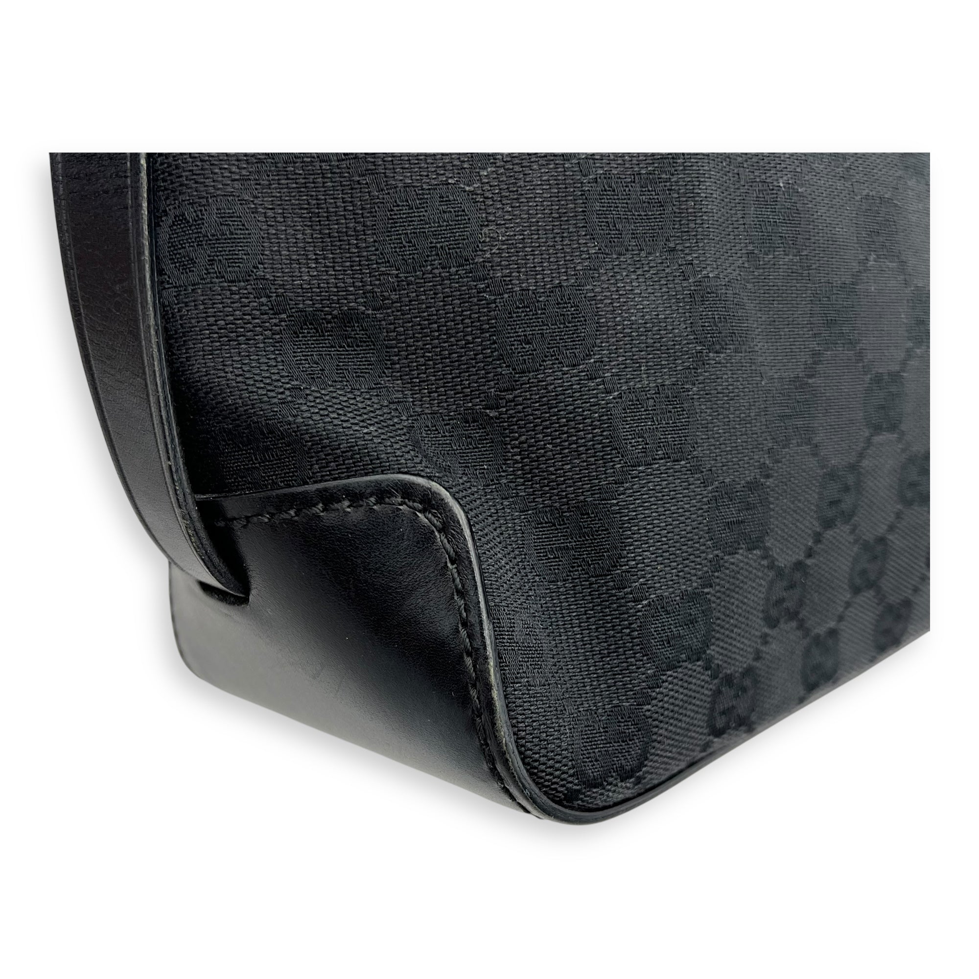 GG Top Handle Bag Black in Canvas, Silver hardware - Image 8