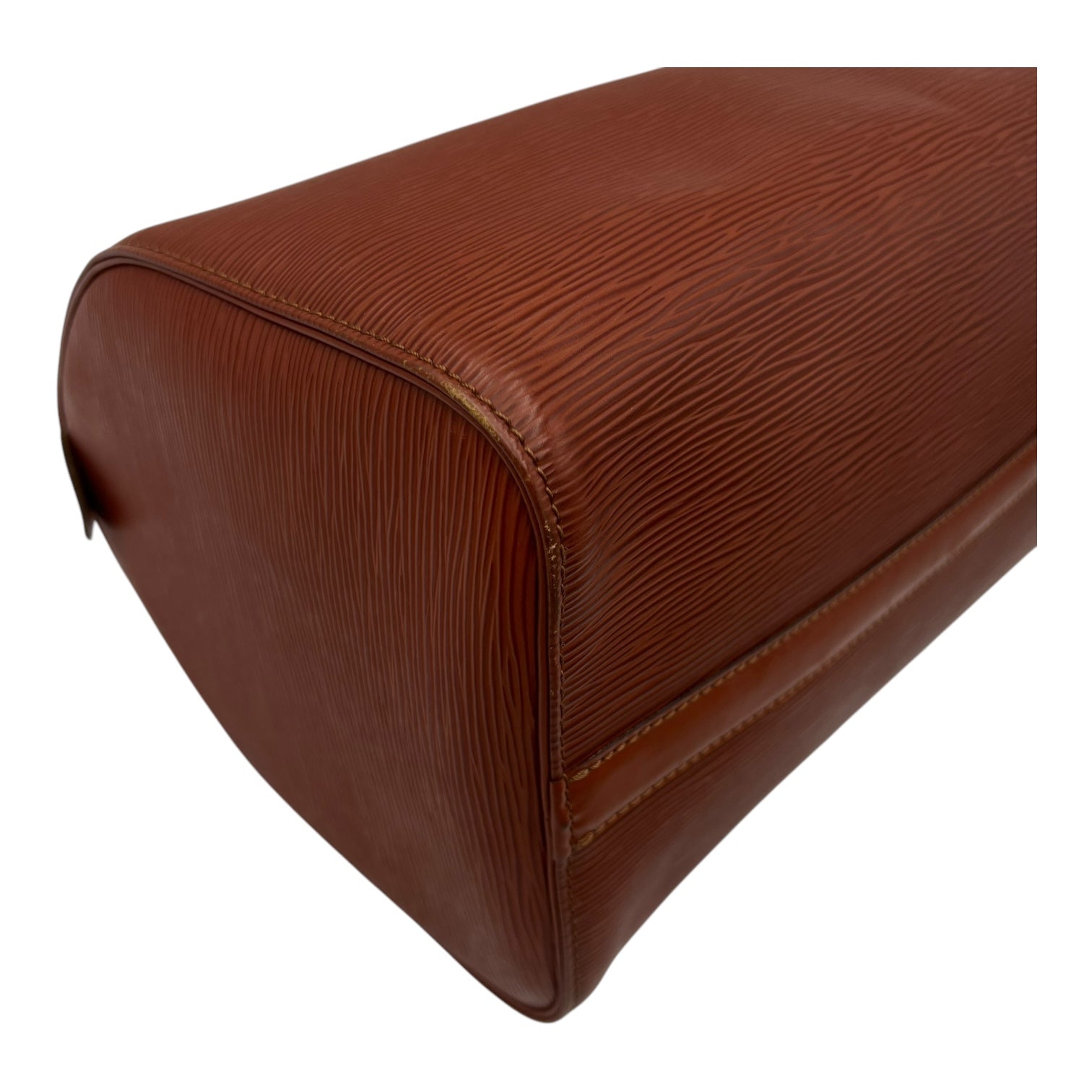 Speedy Brown Top Handle Bag in Epi Leather, Gold hardware - Image 11