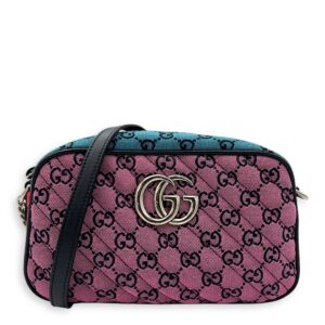 GG Marmont Multi-colour Crossbody Bag in Denim, Silver hardware