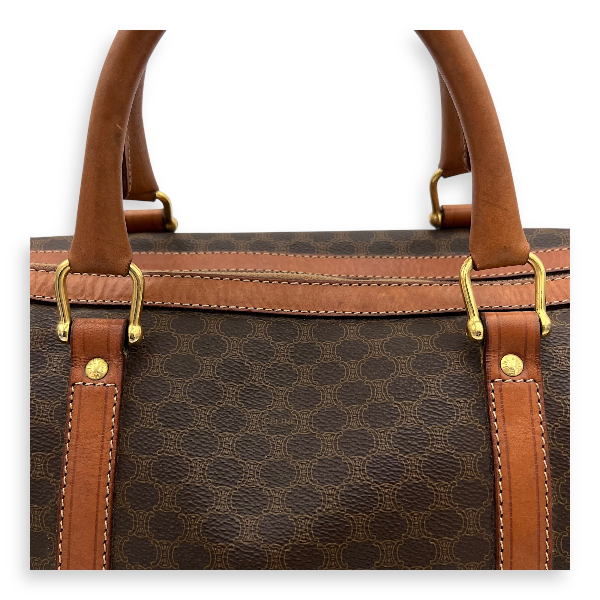 Macadam Top Handle Bag Brown in Coated Canvas, Gold hardware - Image 10